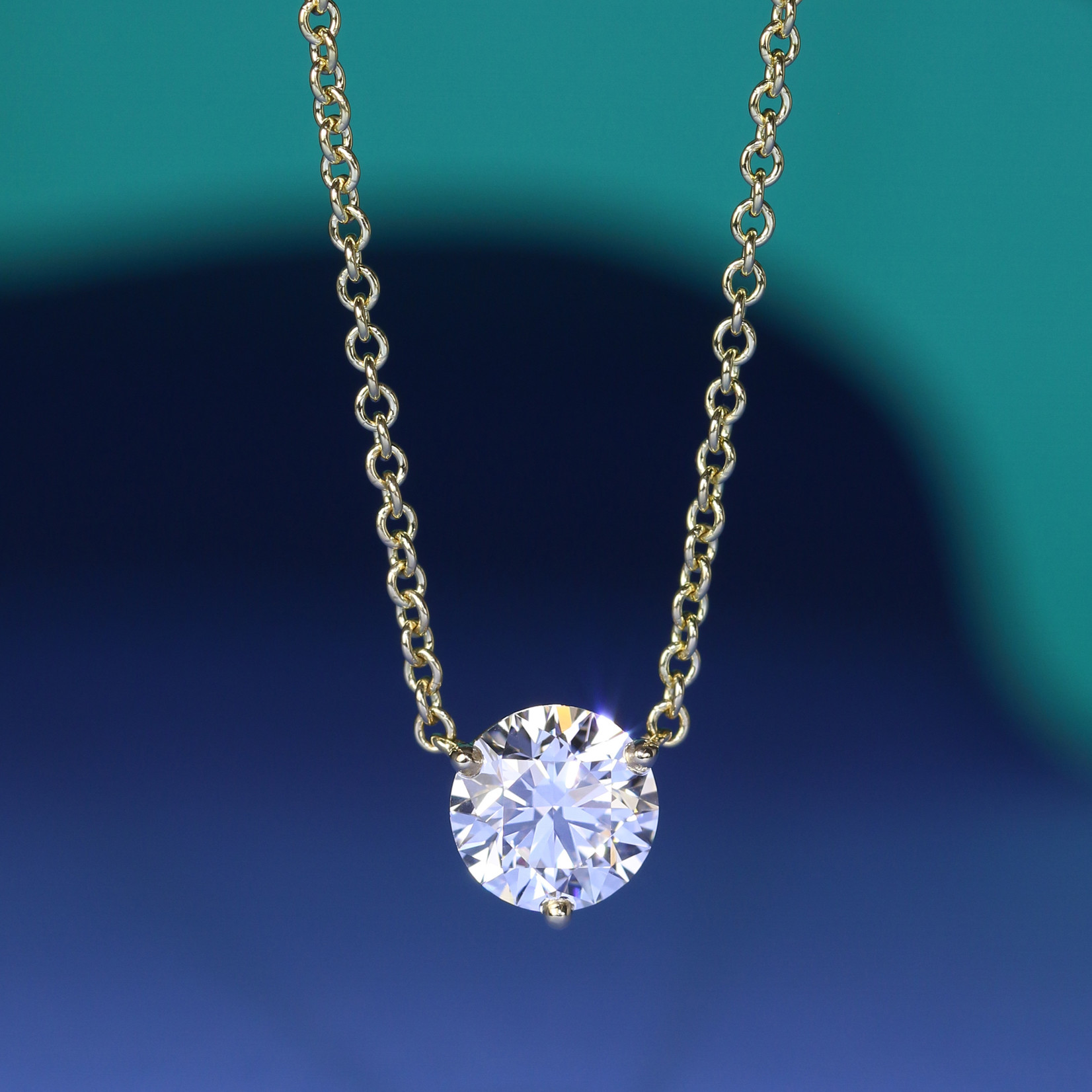 Baxter Moerman Diamond Solitaire Necklace 3/4ct in Yellow Gold