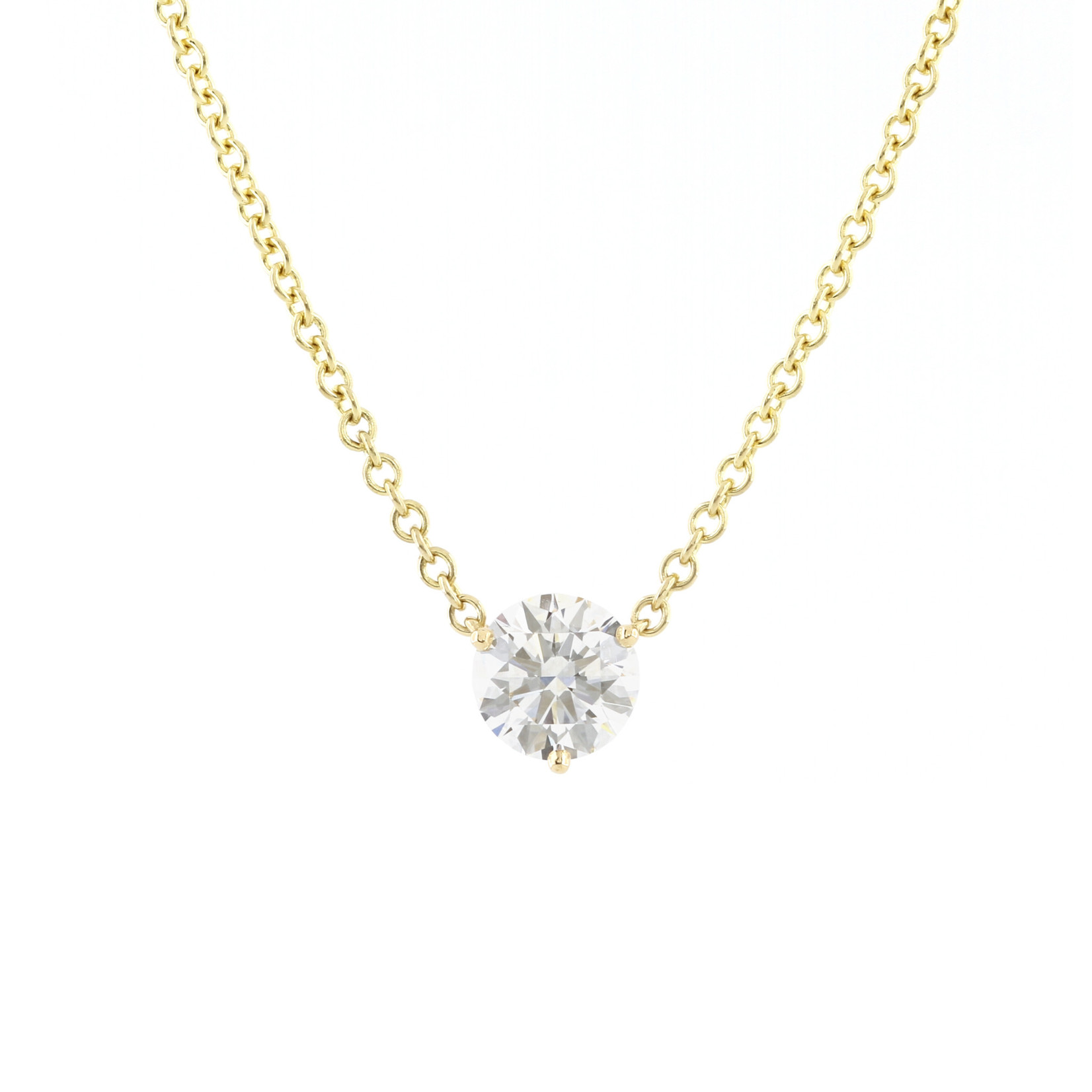 Baxter Moerman Diamond Solitaire Necklace 1.01ct in Yellow Gold