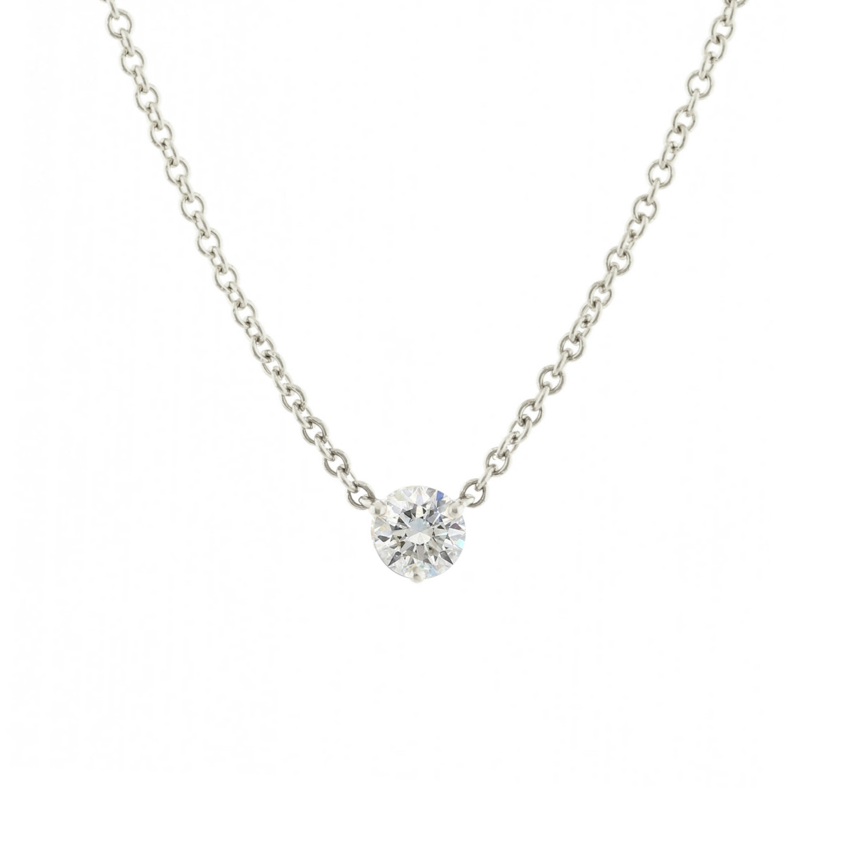 Baxter Moerman Platinum Diamond Solitaire Necklace 1/3 Carat