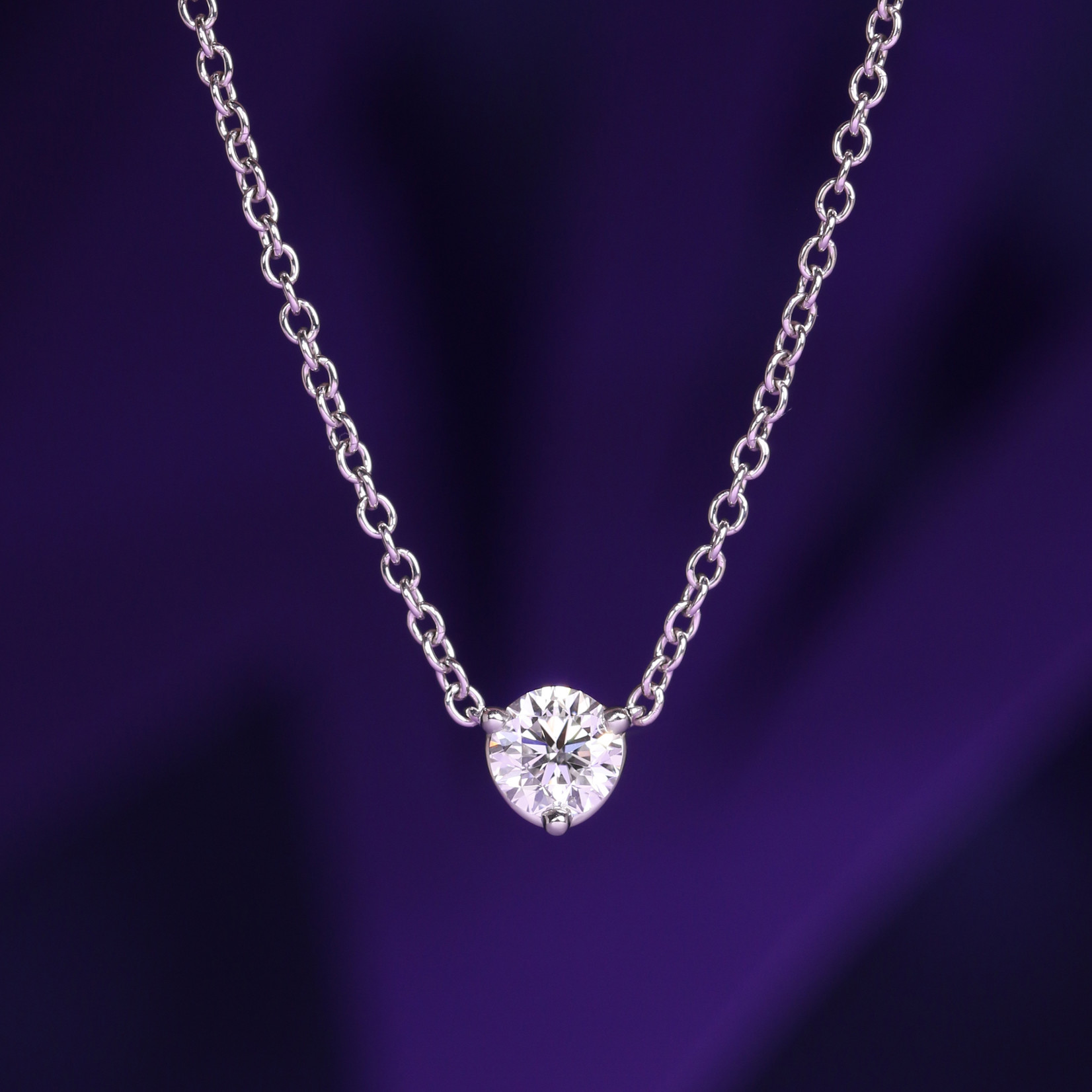 Baxter Moerman Platinum Diamond Solitaire Necklace 1/3 Carat