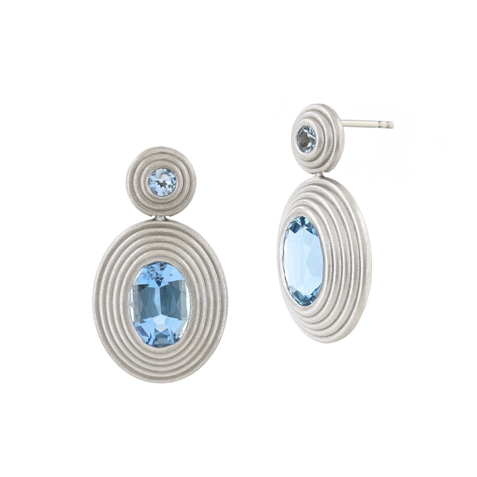 Baxter Moerman Ripple Drop Earrings with Aquamarine