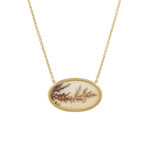 Baxter Moerman Oval Dendritic Agate Necklace in Yellow Gold