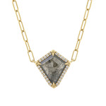 Baxter Moerman Salt & Pepper Kite Diamond Halo Necklace