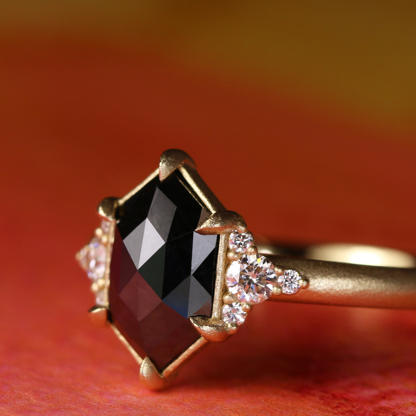 Baxter Moerman Maddie Engagement Ring with Black Diamond