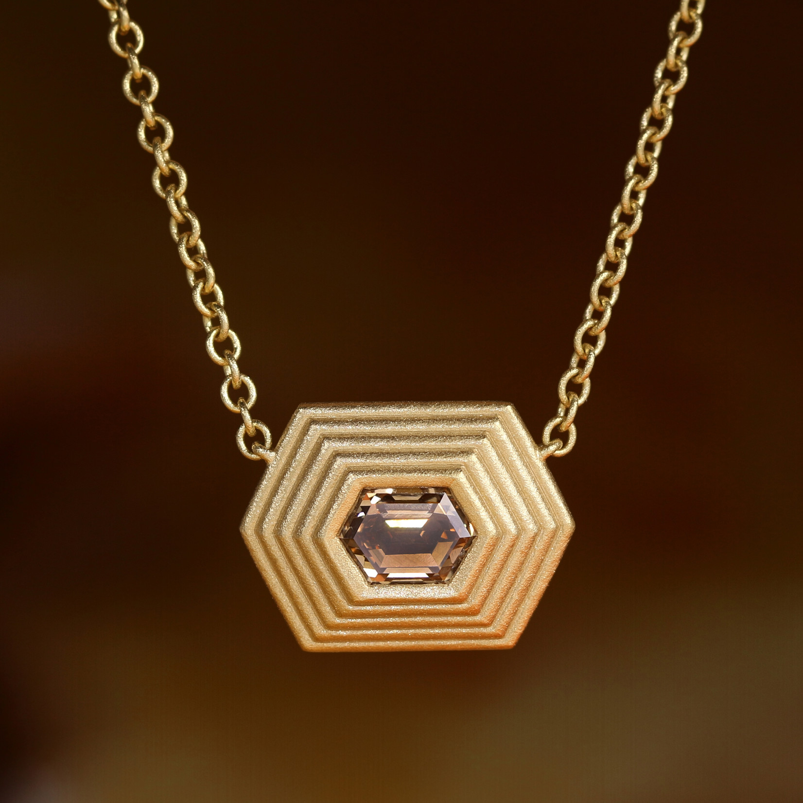 Baxter Moerman Ripple Necklace with Hex Cognac Diamond