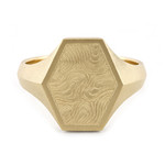 Baxter Moerman Hex Signet Ring with Topographic Engraving