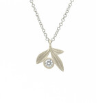 Baxter Moerman Botanica Single Stone Necklace in White Gold