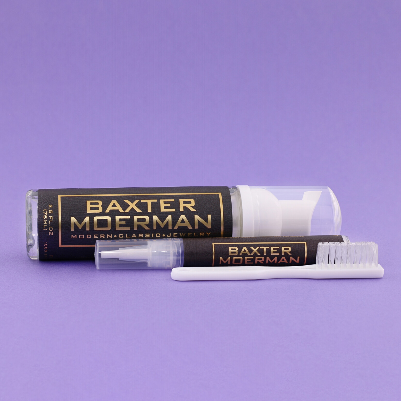 Jewelry Cleaner Care Kit: Foaming Cleaner, Travel Pen, & Scrub Brush -  Baxter Moerman