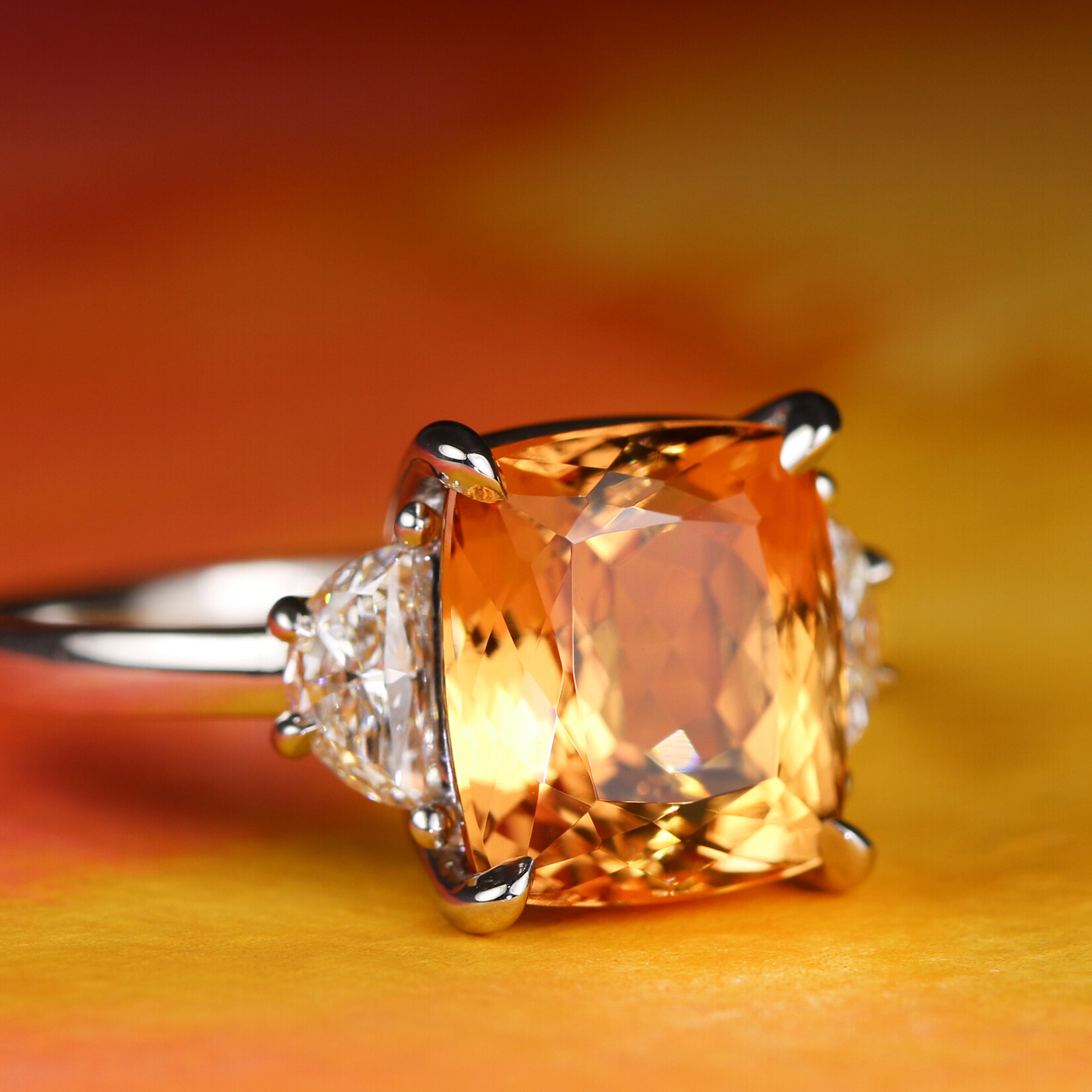 Baxter Moerman Penelope Ring with Imperial Topaz and Diamonds