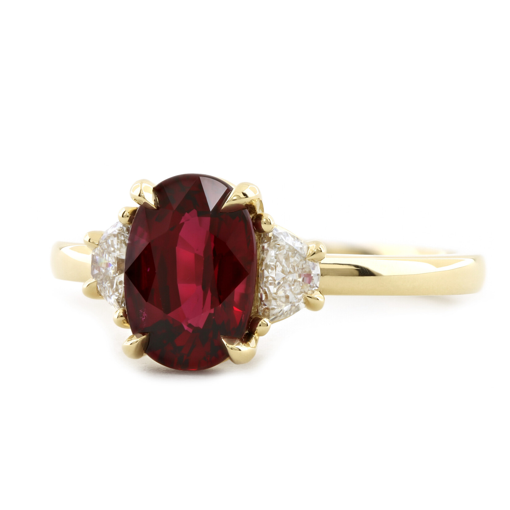 Baxter Moerman Penelope Ring with Ruby and Half Moon Diamonds