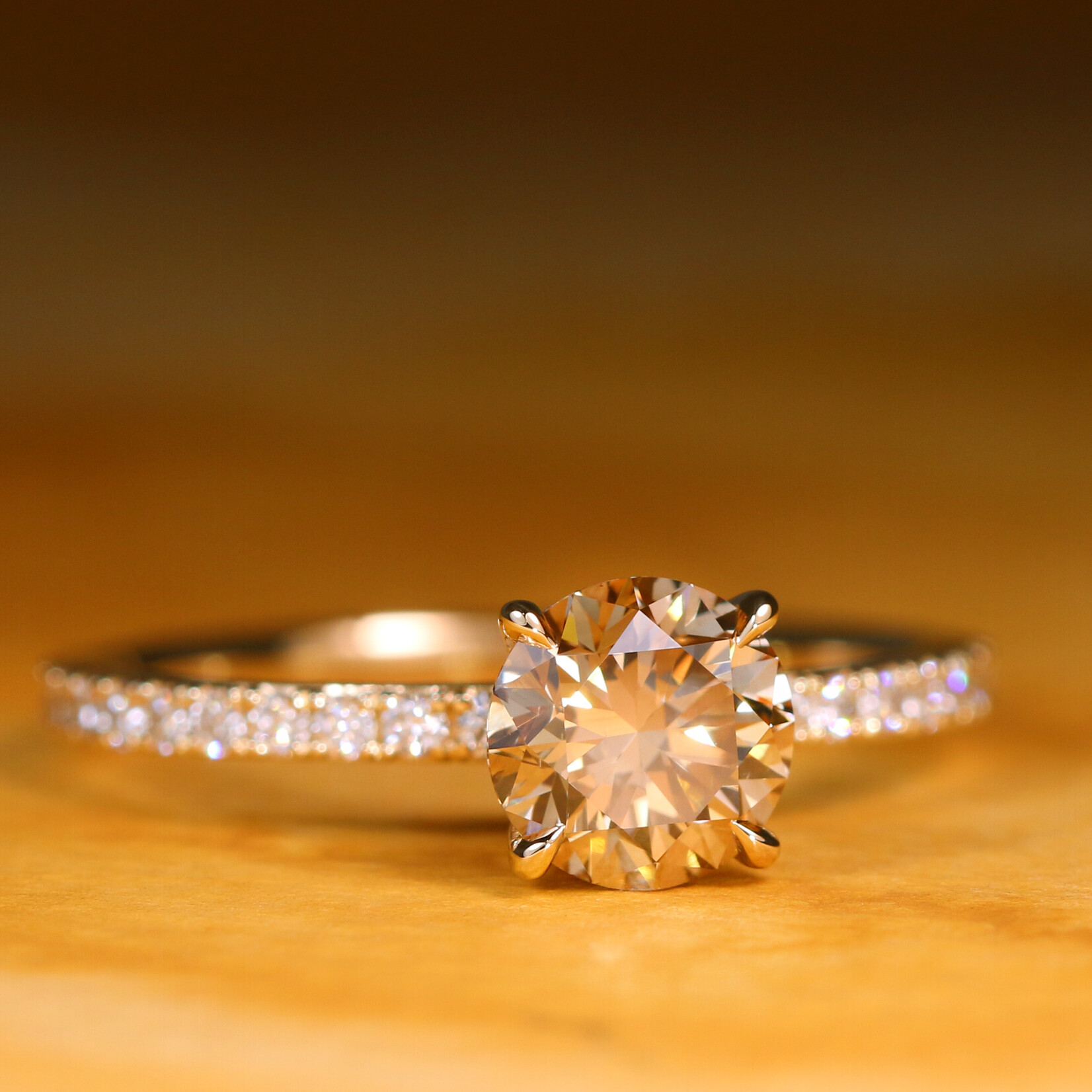 Baxter Moerman Grace Engagement Ring with Champagne Diamond