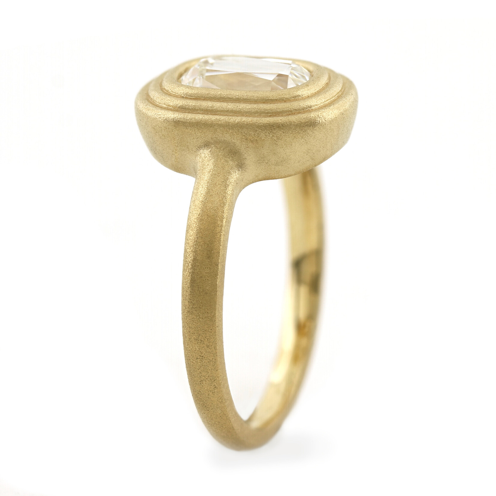 Baxter Moerman Ripple Signet Ring with Scissor Cut Diamond