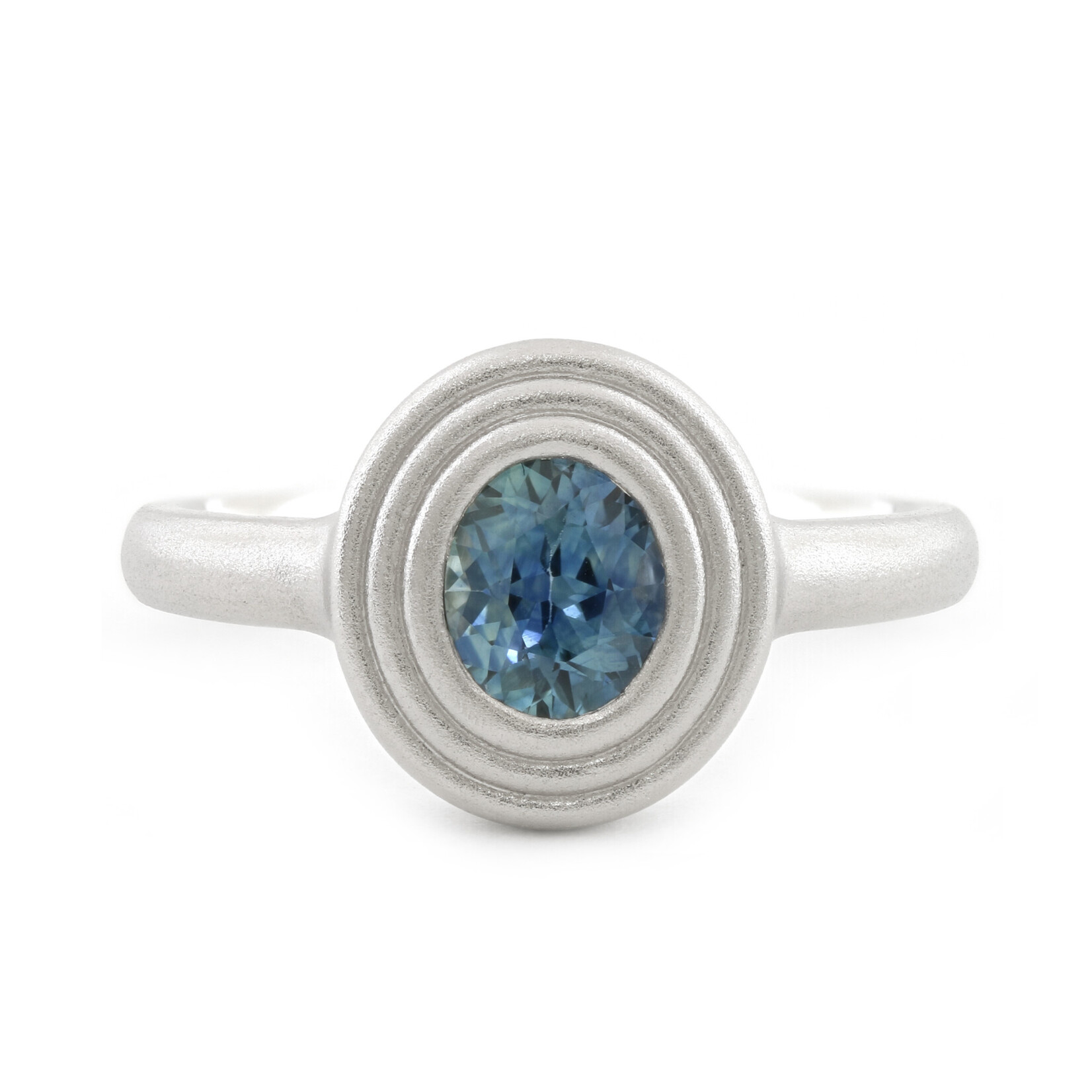 Baxter Moerman Ripple Signet Ring with Montana Sapphire