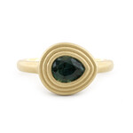 Baxter Moerman Ripple Signet Ring with Teal Sapphire