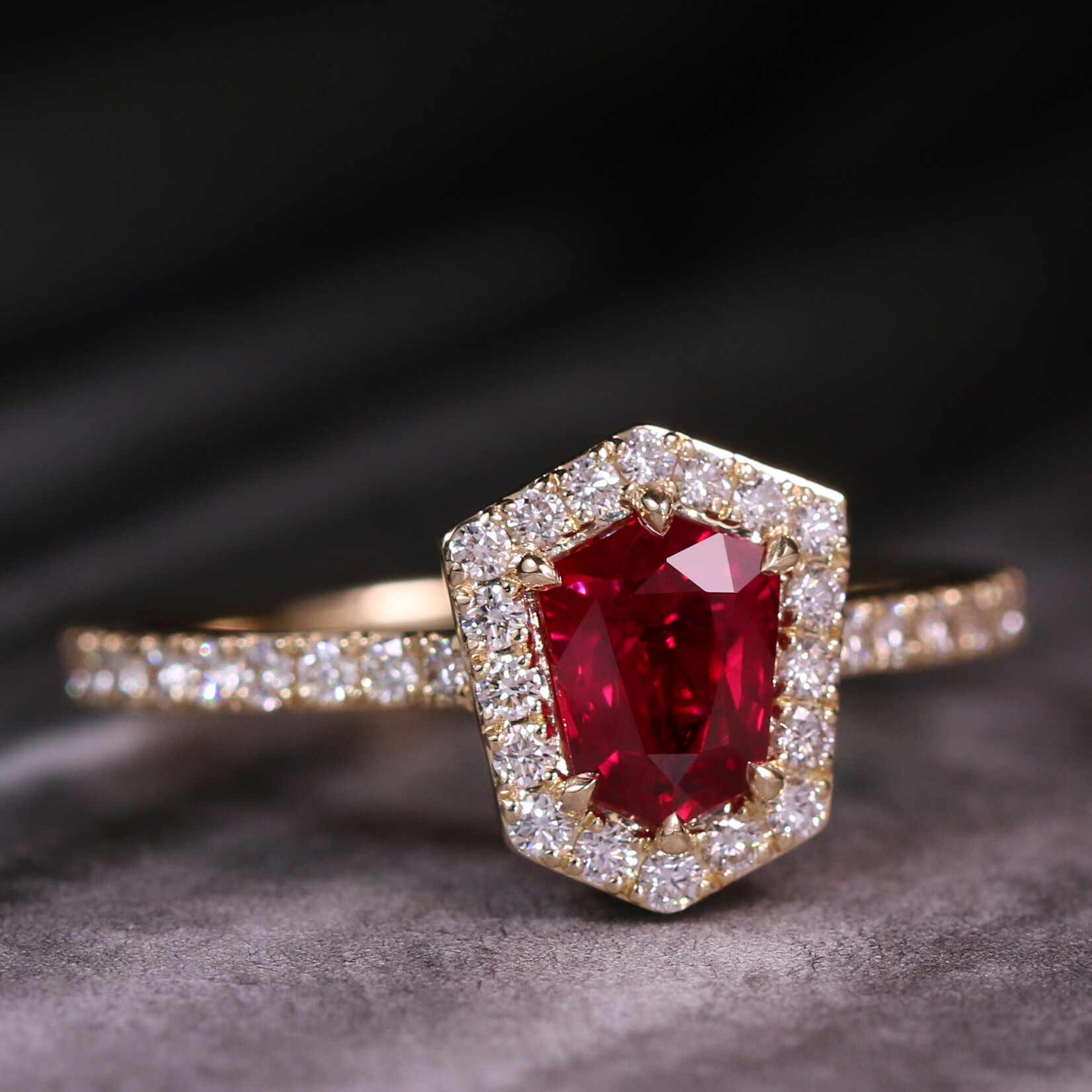 Baxter Moerman Kinsley Ring with Ruby Shield