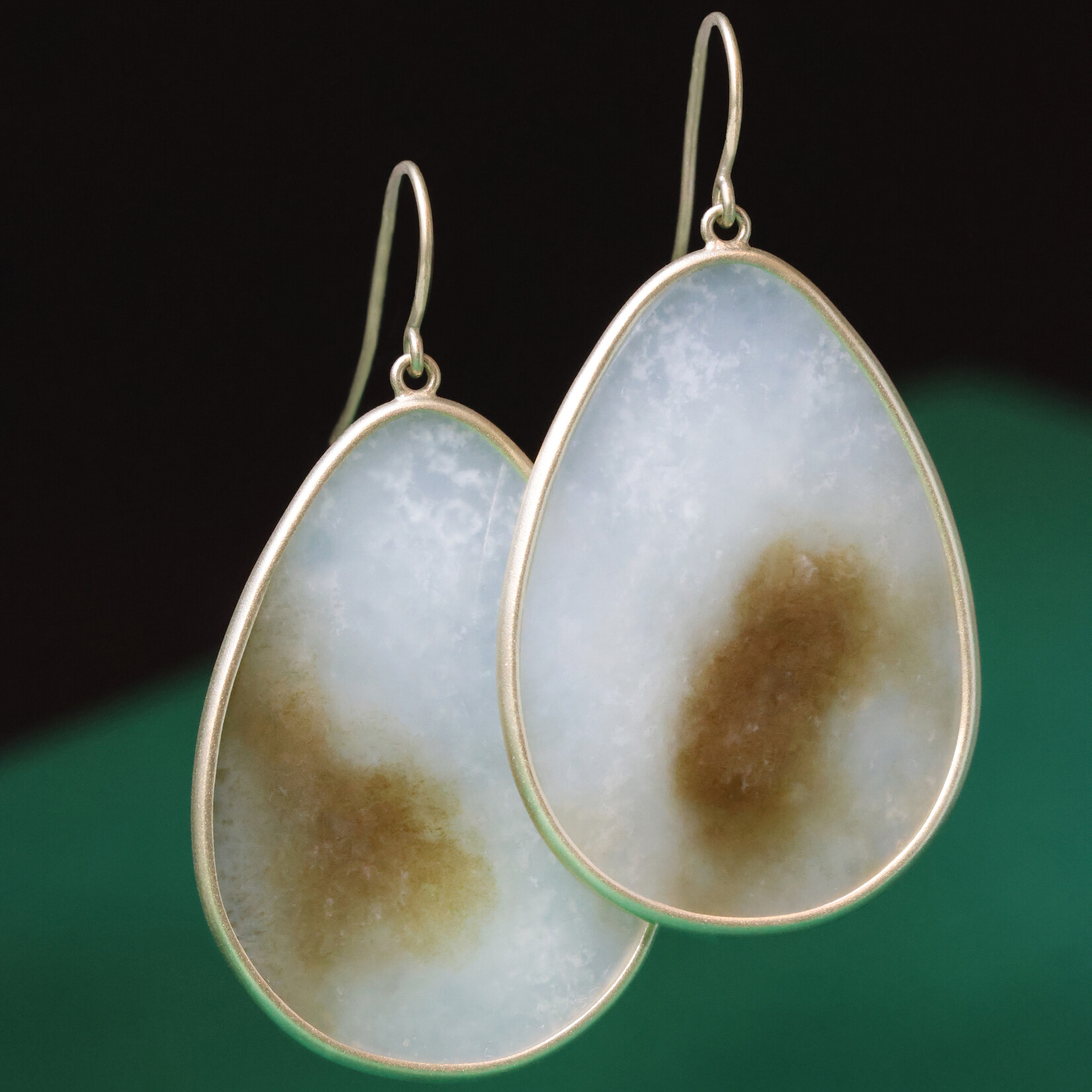Baxter Moerman White Siberian Jade Drop Earrings