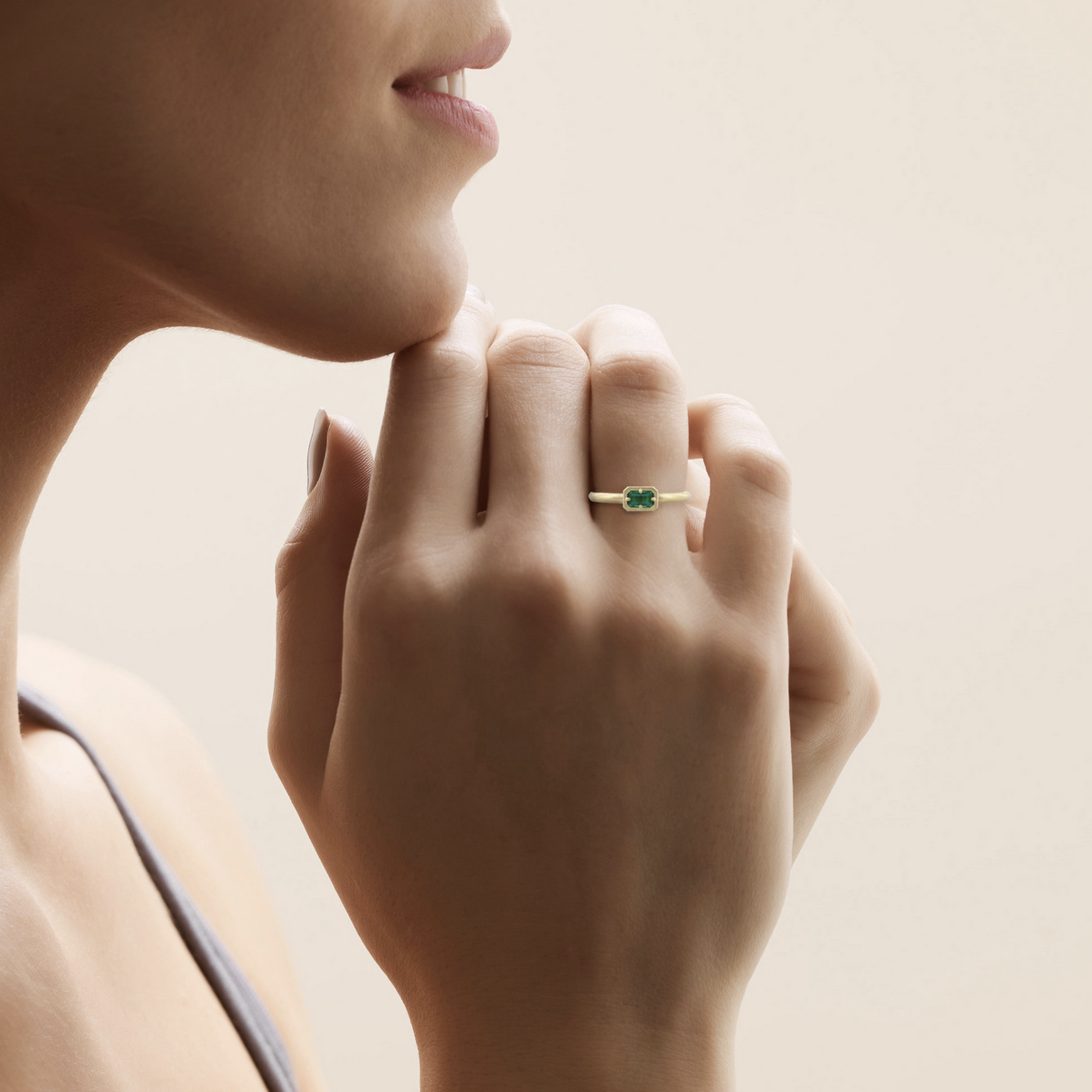 Baxter Moerman Anika Ring with 0.25ct Emerald