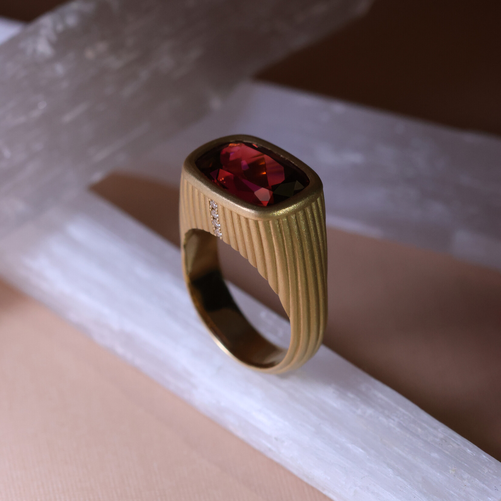 Baxter Moerman Aura Ring with Pink Nigerian Tourmaline