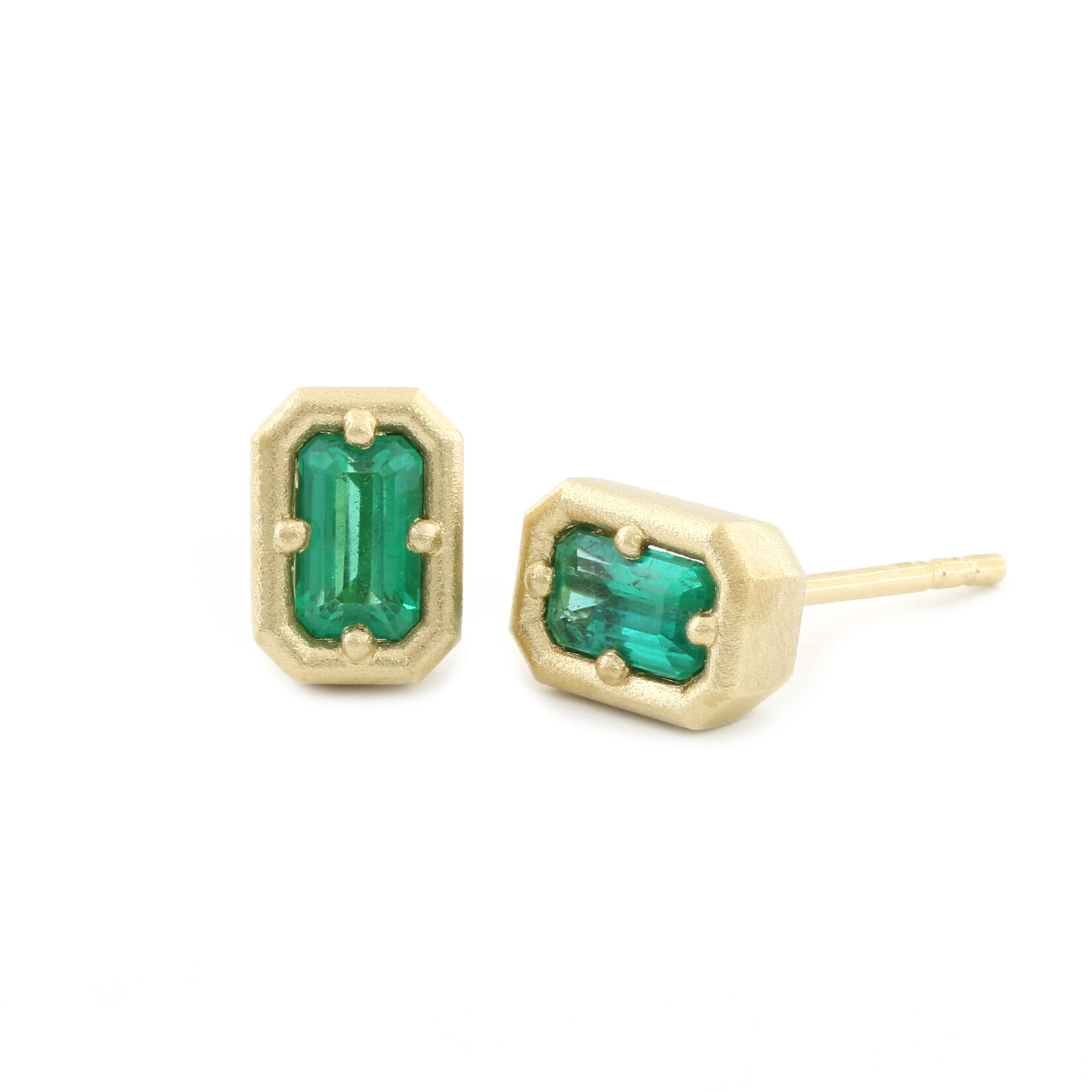 Baxter Moerman Anika Stud Earrings with Emeralds