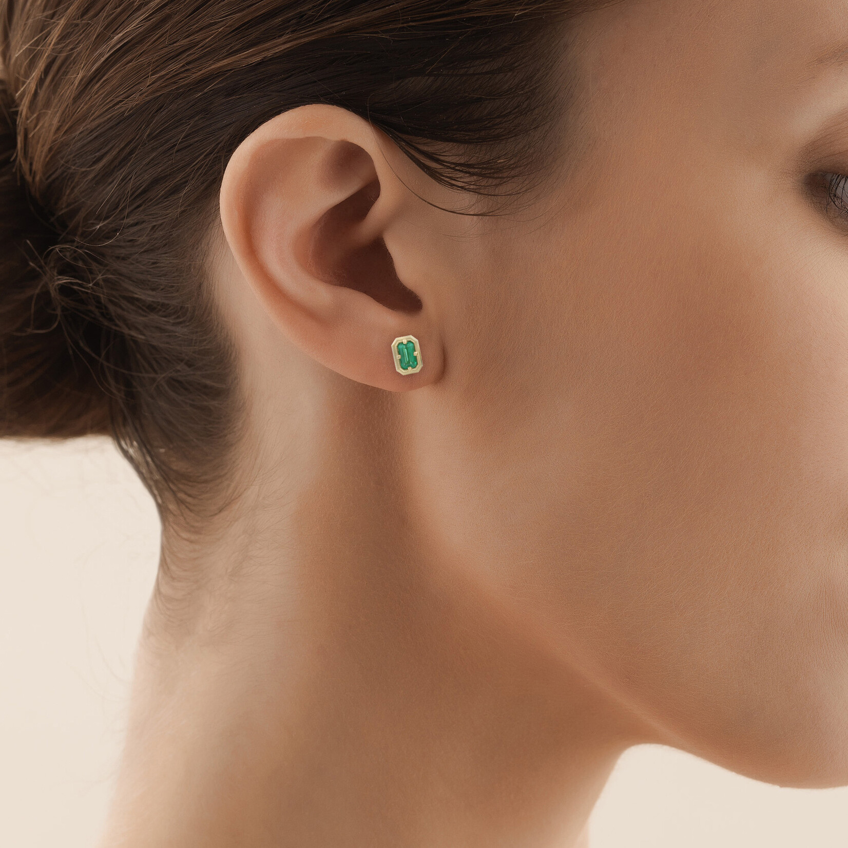 Baxter Moerman Anika Stud Earrings with Emeralds