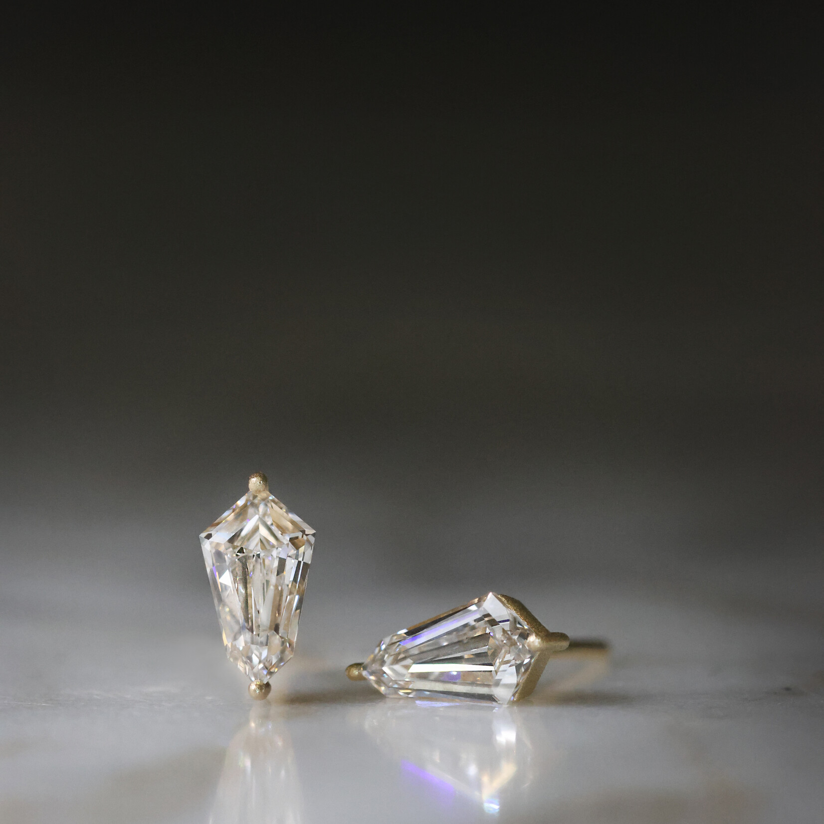 Baxter Moerman Shield Cut Diamond Stud Earrings - 1.01ctw