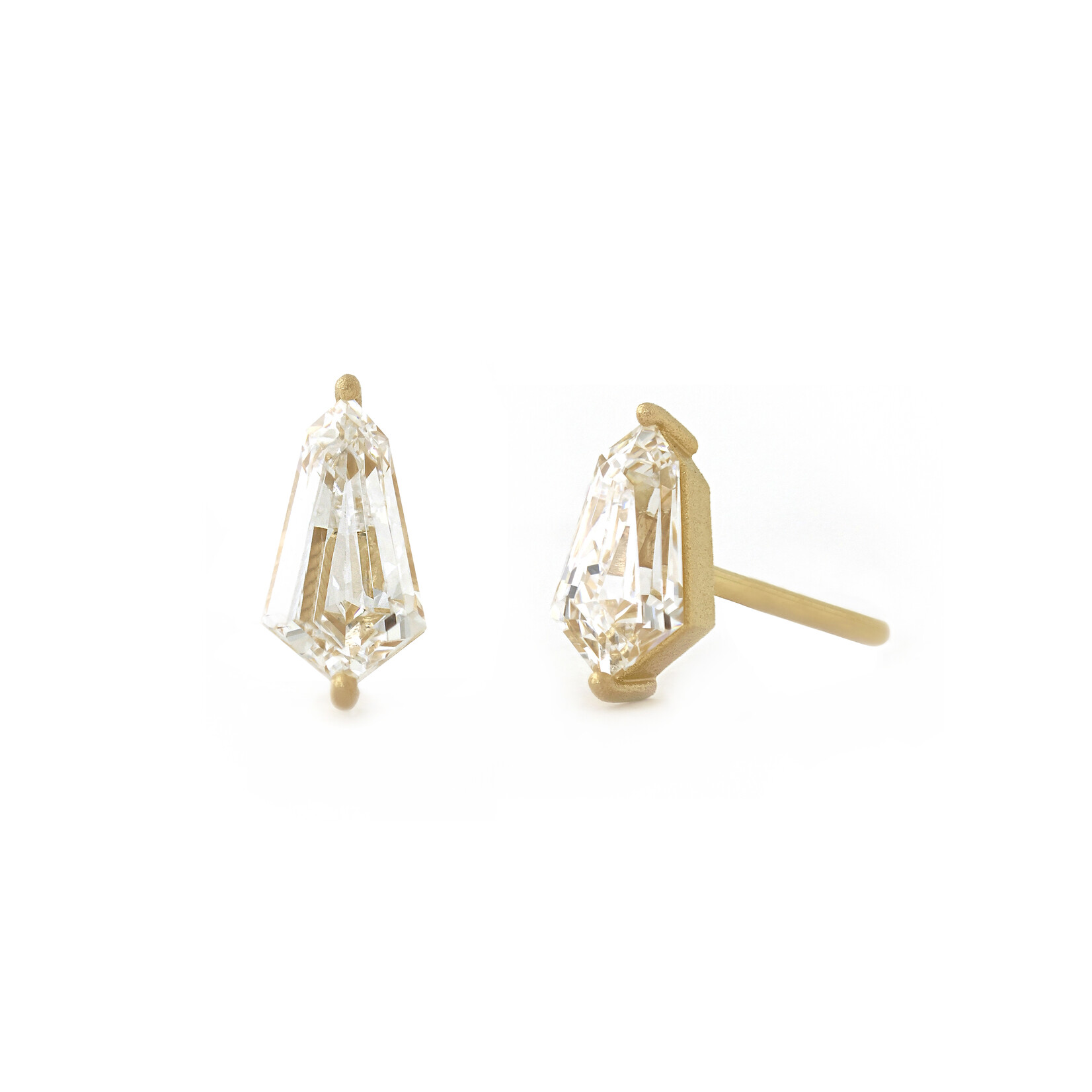 Baxter Moerman Shield Cut Diamond Stud Earrings - 1.01ctw