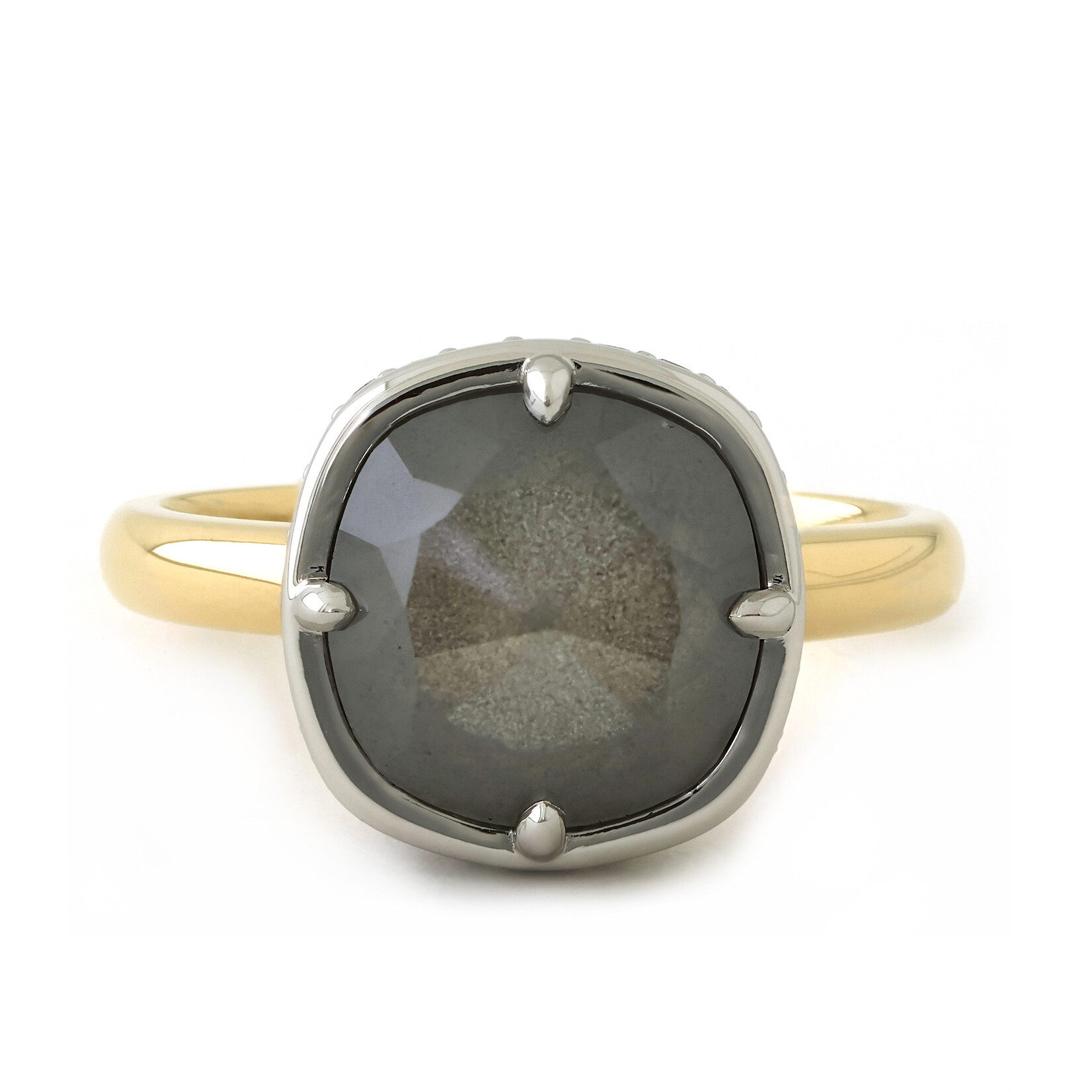 Baxter Moerman Avery Ring with Hazy Grey Rose Cut Diamond