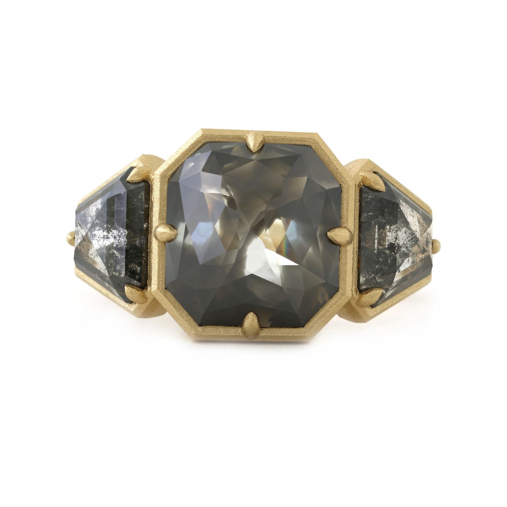 Baxter Moerman Astra Ring with Rose Cut Salt & Pepper Diamonds