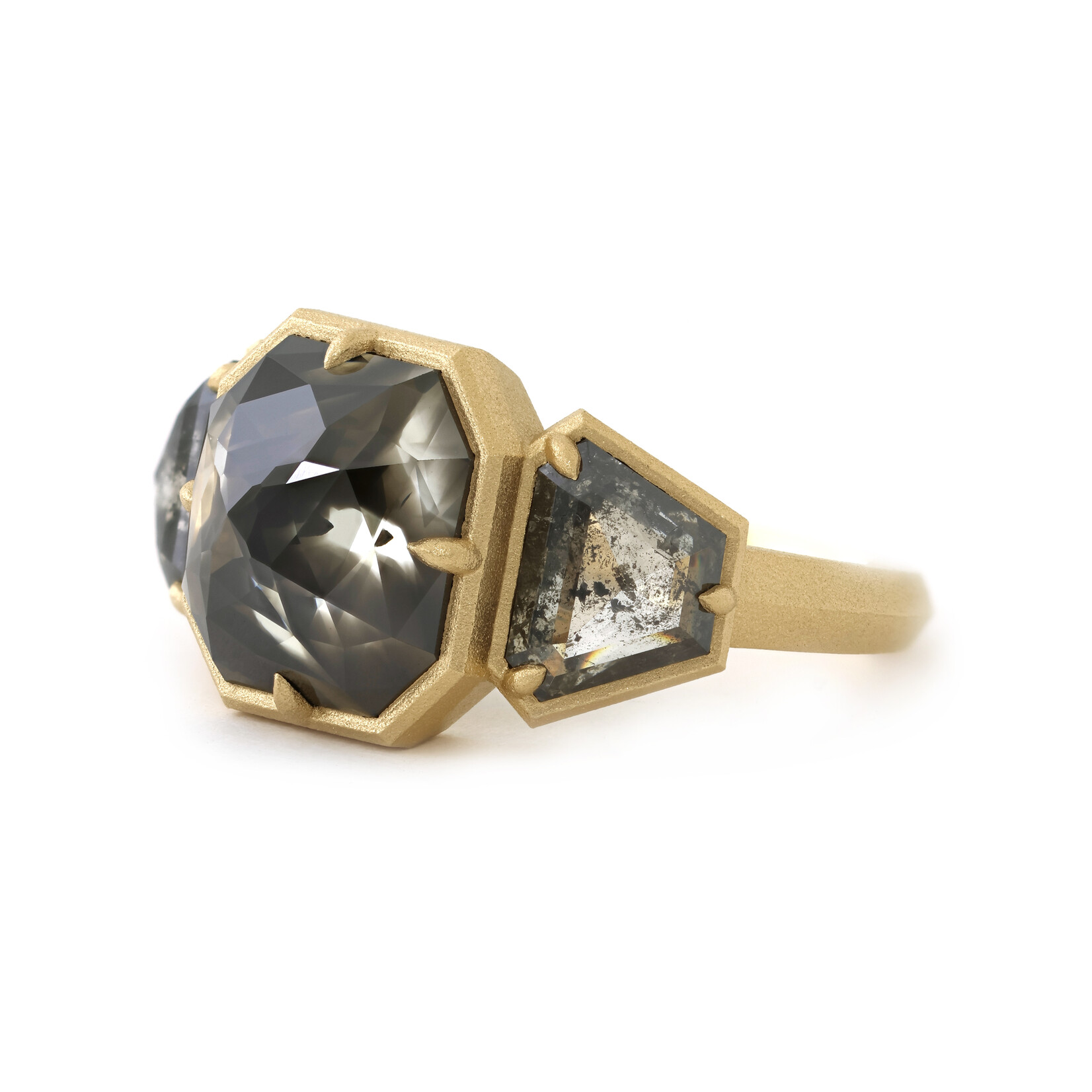 Baxter Moerman Astra Ring with Rose Cut Salt & Pepper Diamonds