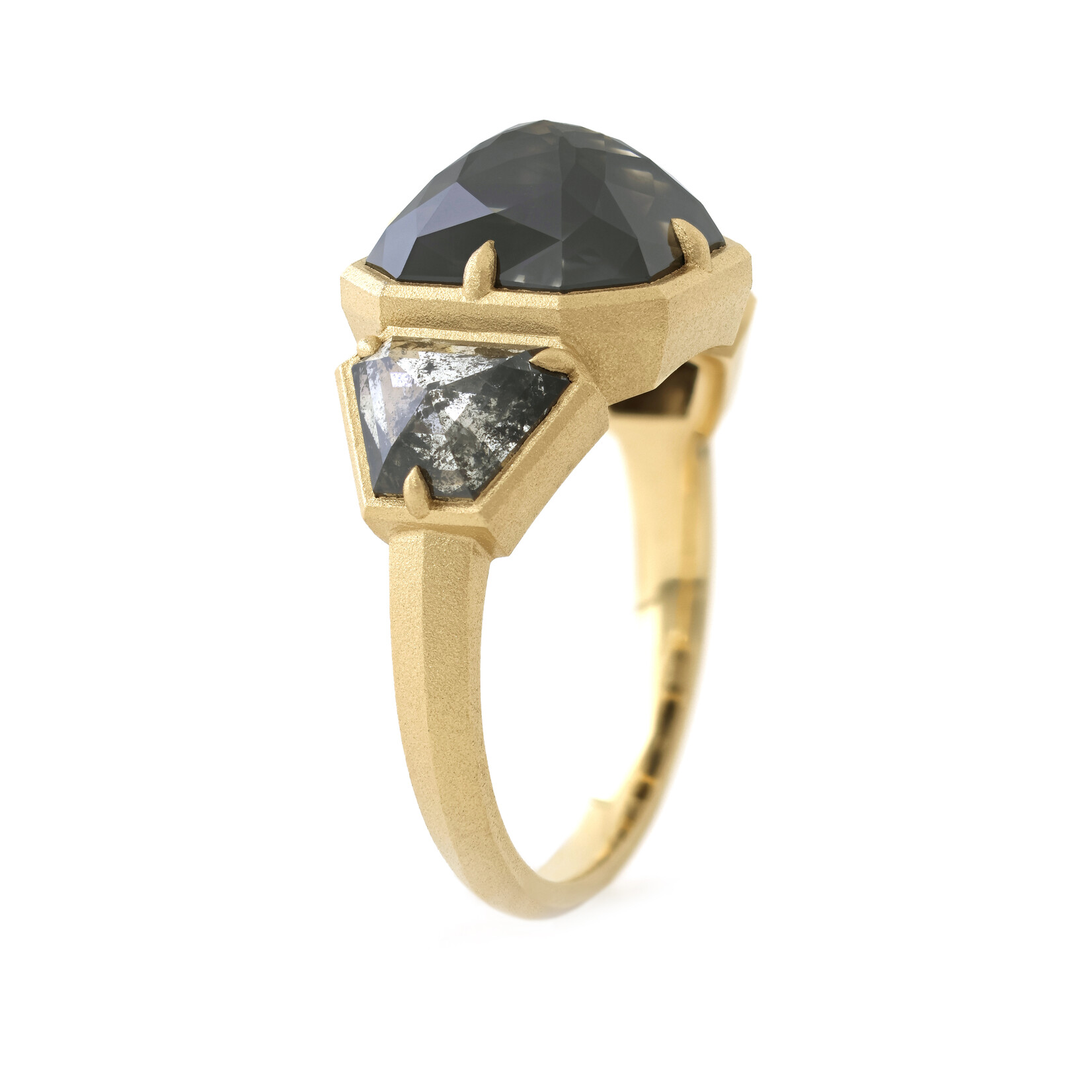 Baxter Moerman Astra Ring with Rose Cut Salt & Pepper Diamonds