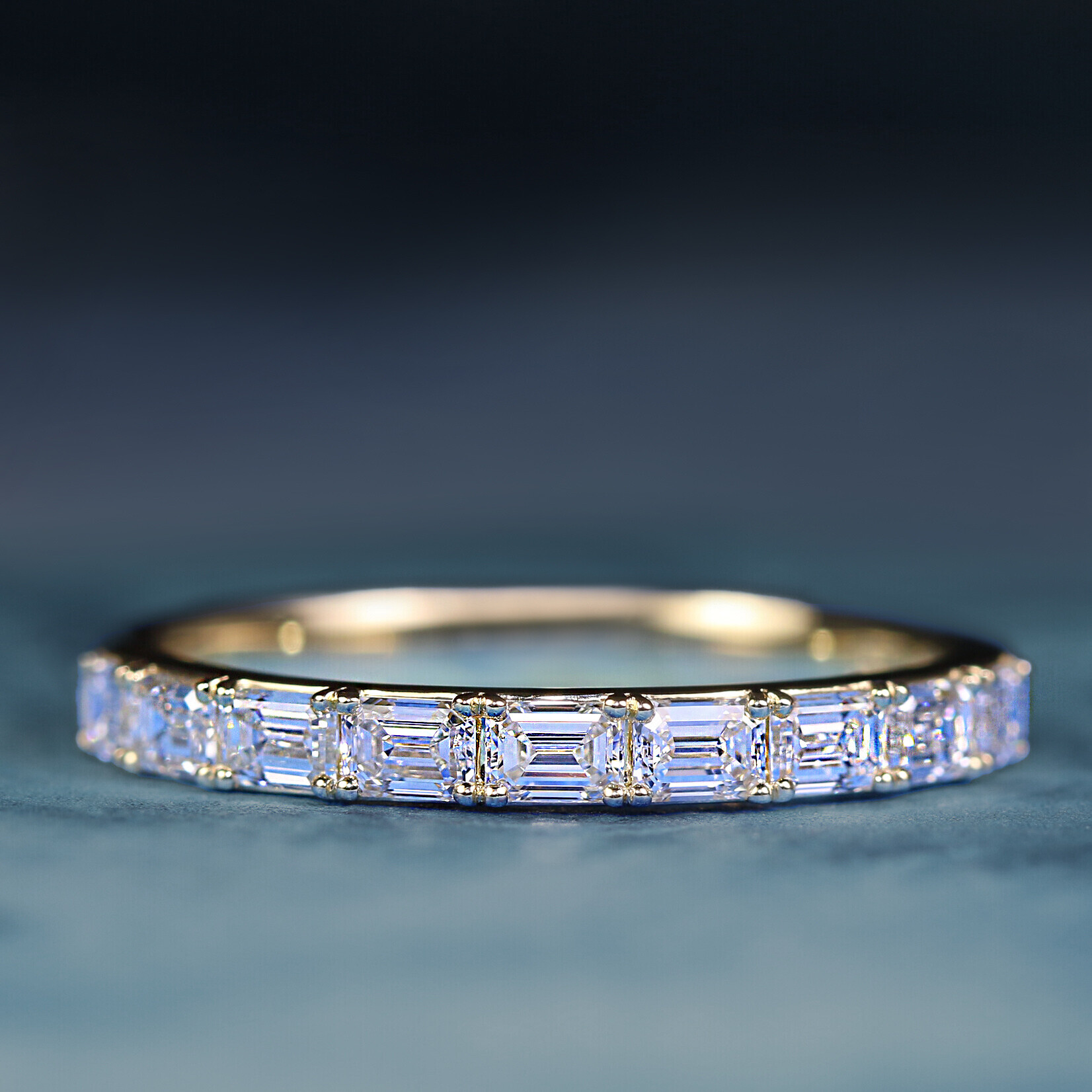 Baxter Moerman Gigi Anniversary Band with Emerald Cut Diamonds