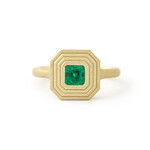 Baxter Moerman Ripple Ring with Emerald