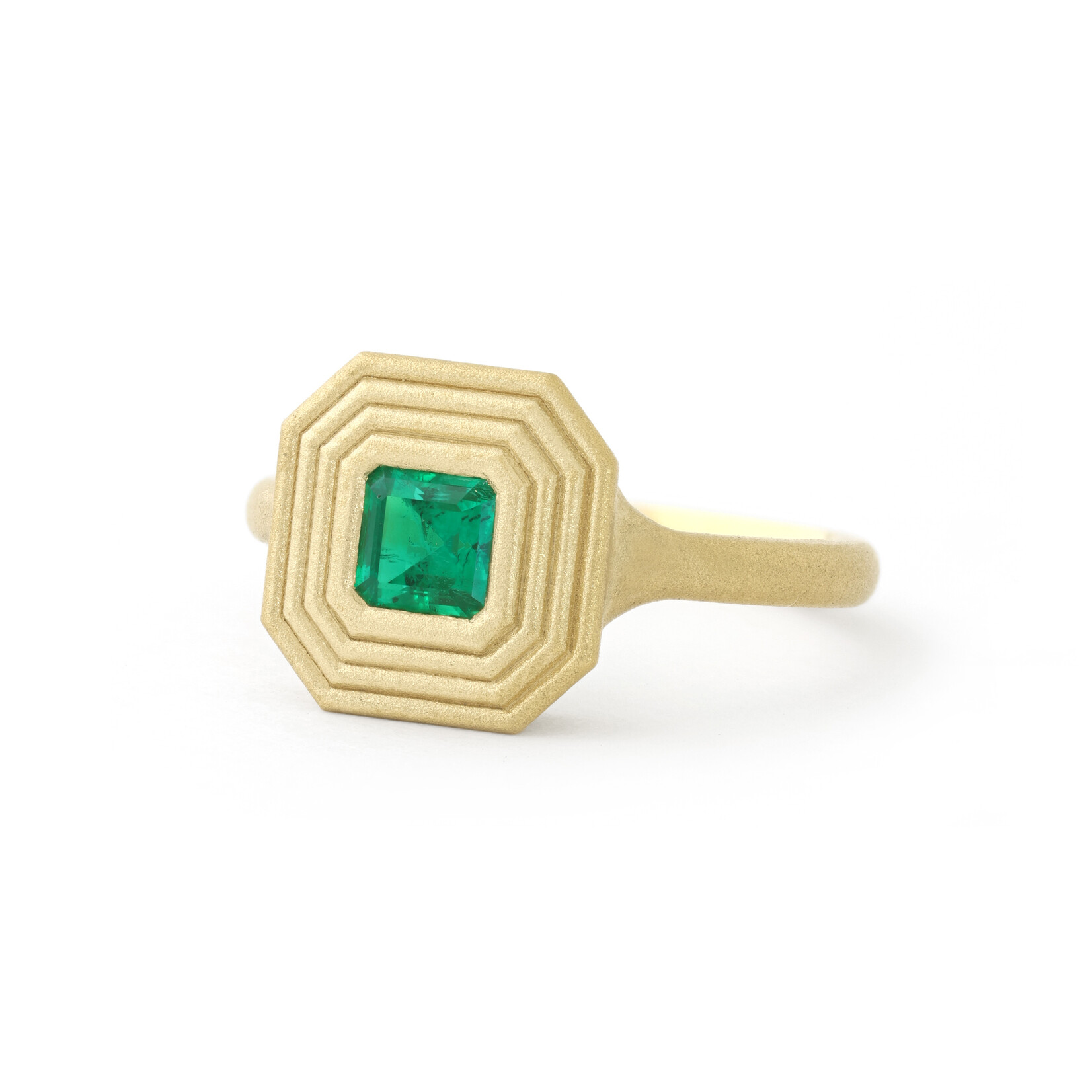 Baxter Moerman Ripple Ring with Emerald
