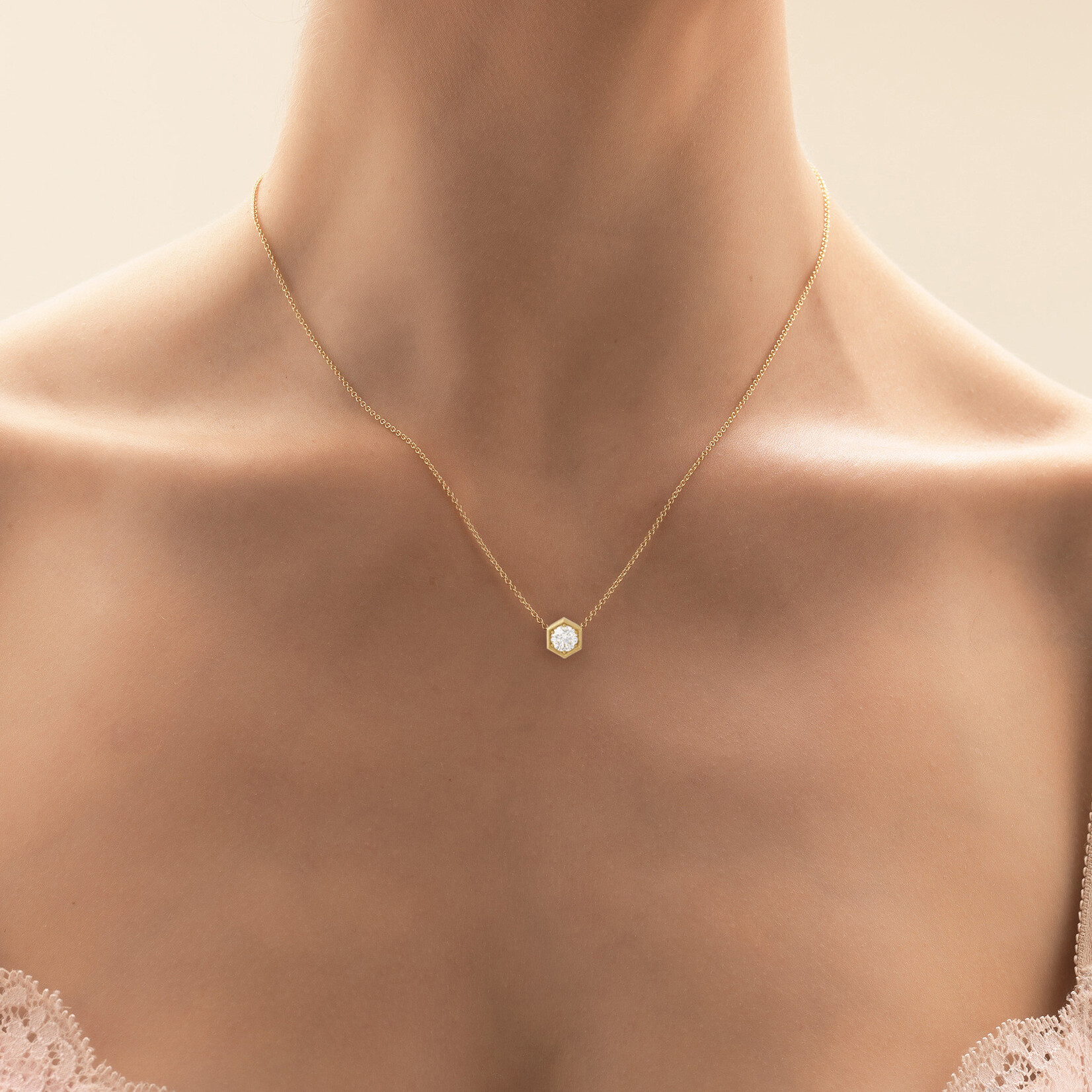 Baxter Moerman Hex Solitaire Diamond Necklace