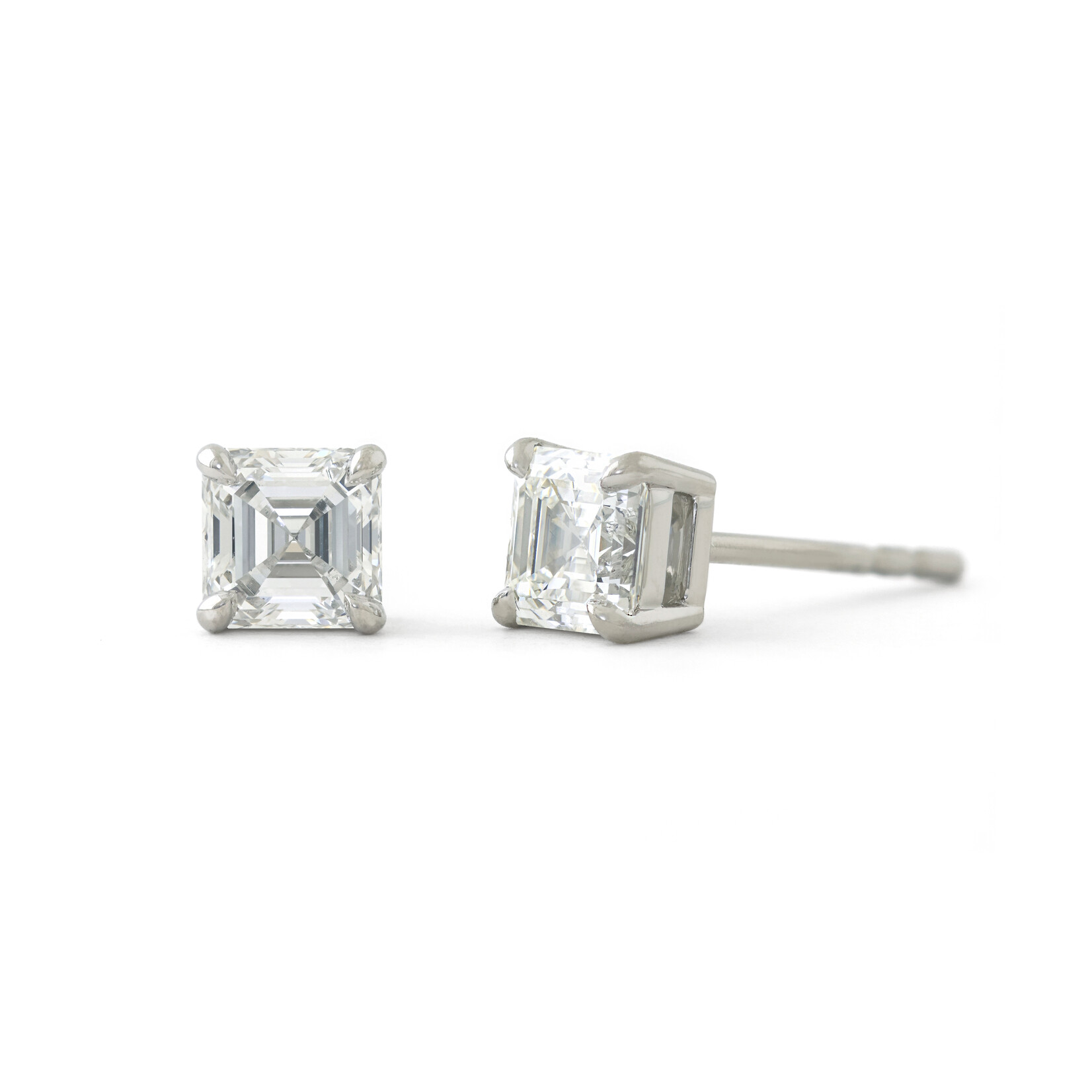 Baxter Moerman Asscher Cut Platinum Diamond Studs