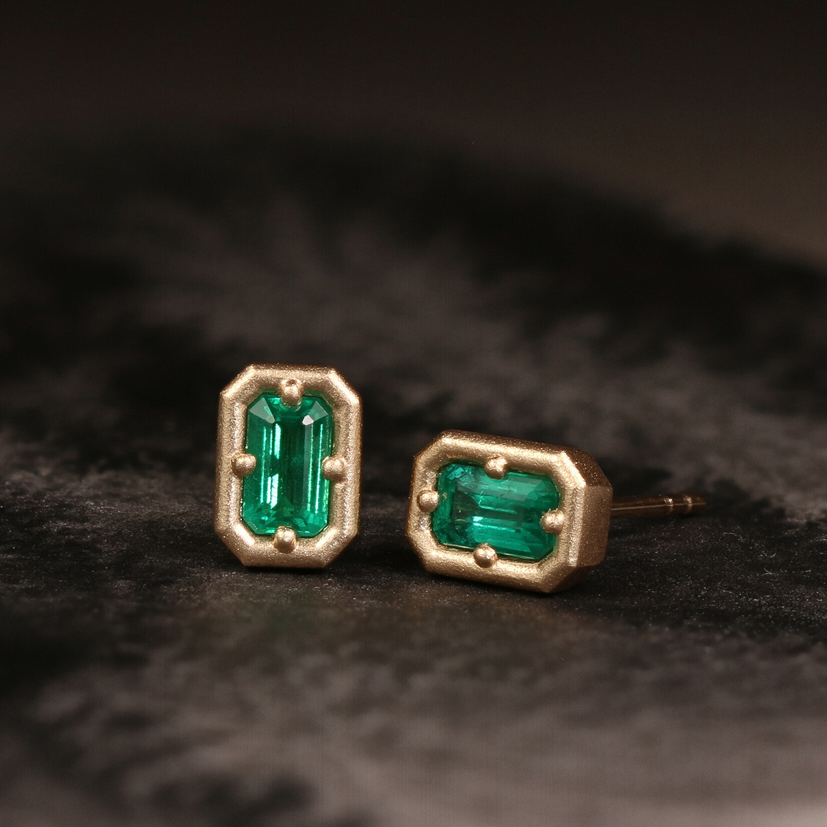 Baxter Moerman Anika Studs with Emeralds
