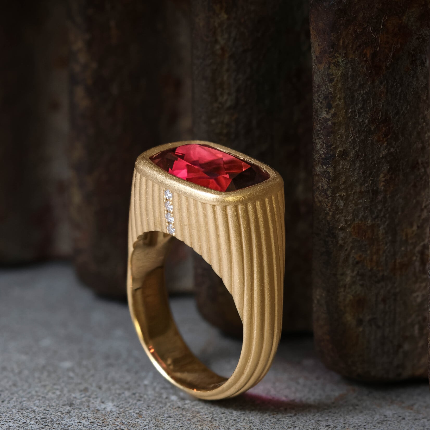 Baxter Moerman Aura Ring with 5.78ct Pink Nigerian Tourmaline & Diamonds