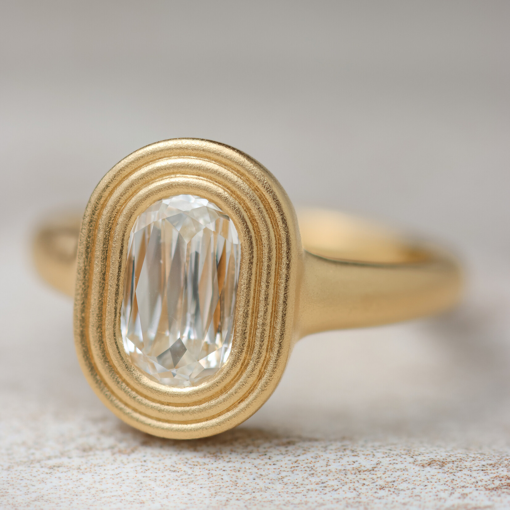 Baxter Moerman Ripple Ring with Scissor Cut Diamond