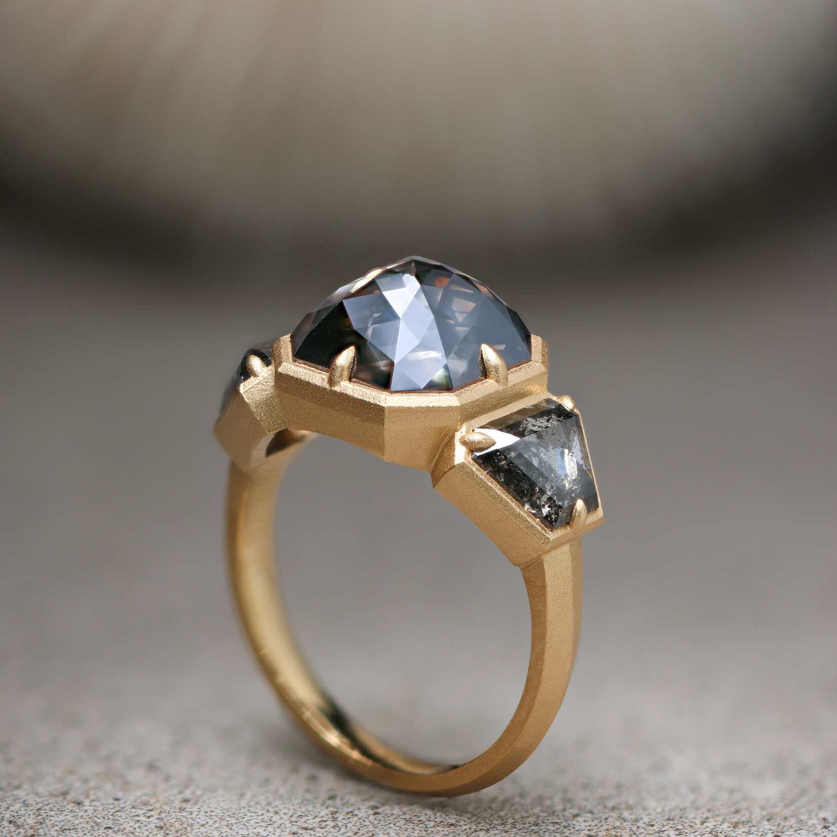 Baxter Moerman Astra Ring with Rose Cut Salt & Pepper Diamonds