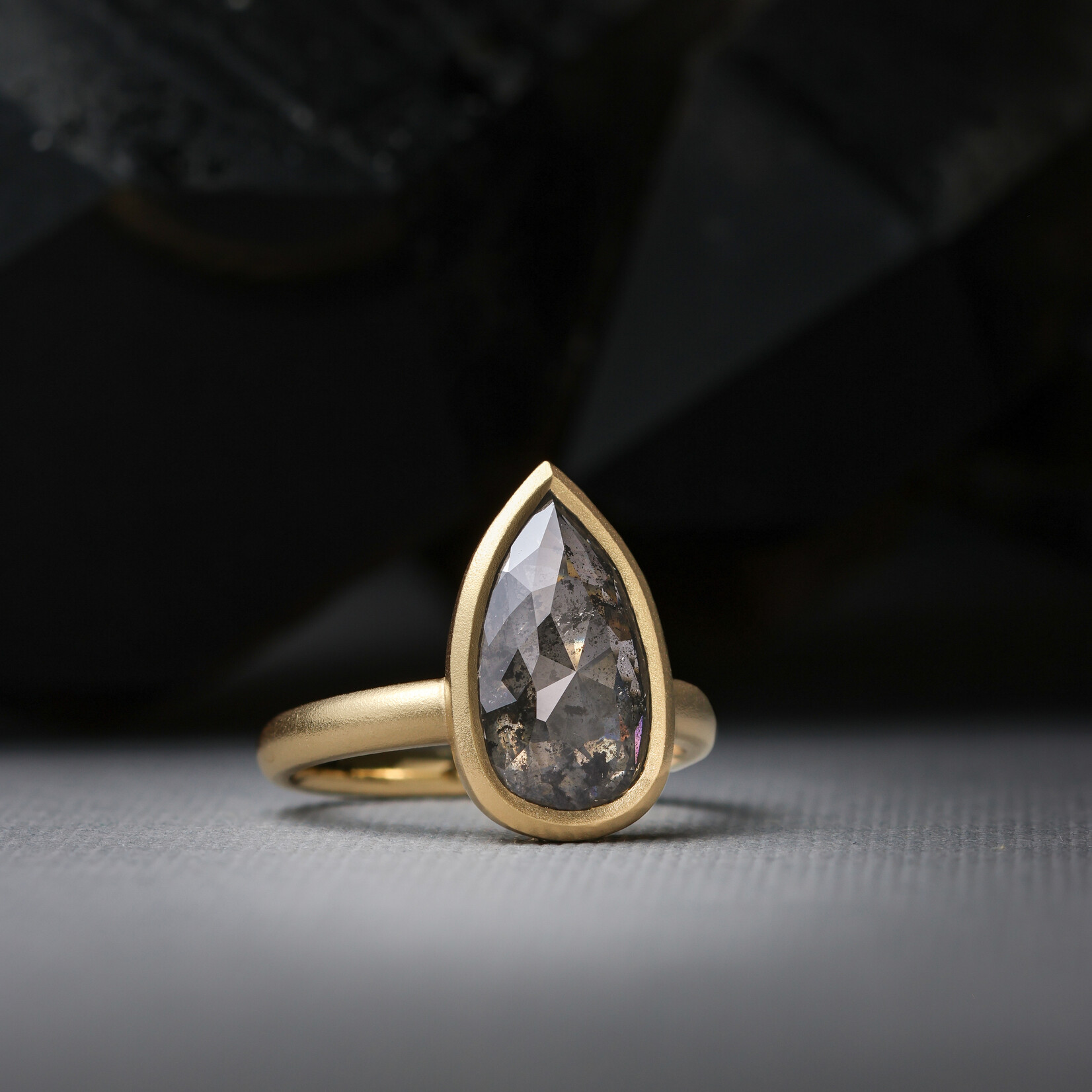 Baxter Moerman Luna Ring with Salt & Pepper Diamond