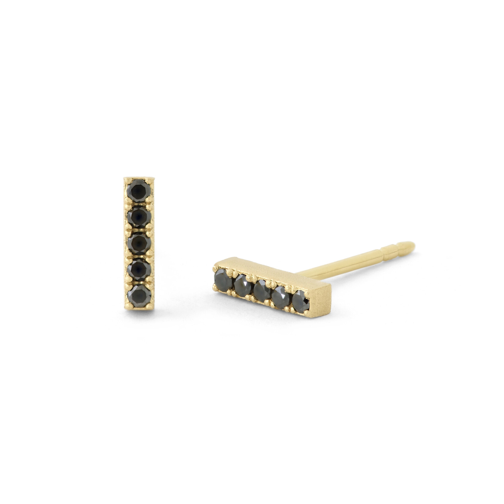 Baxter Moerman Black Diamond Mini Bar Earrings