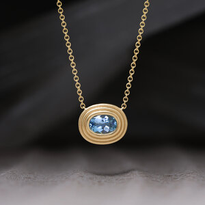 Ripple Necklace - 1.52ct Aquamarine, 18KY - Baxter Moerman