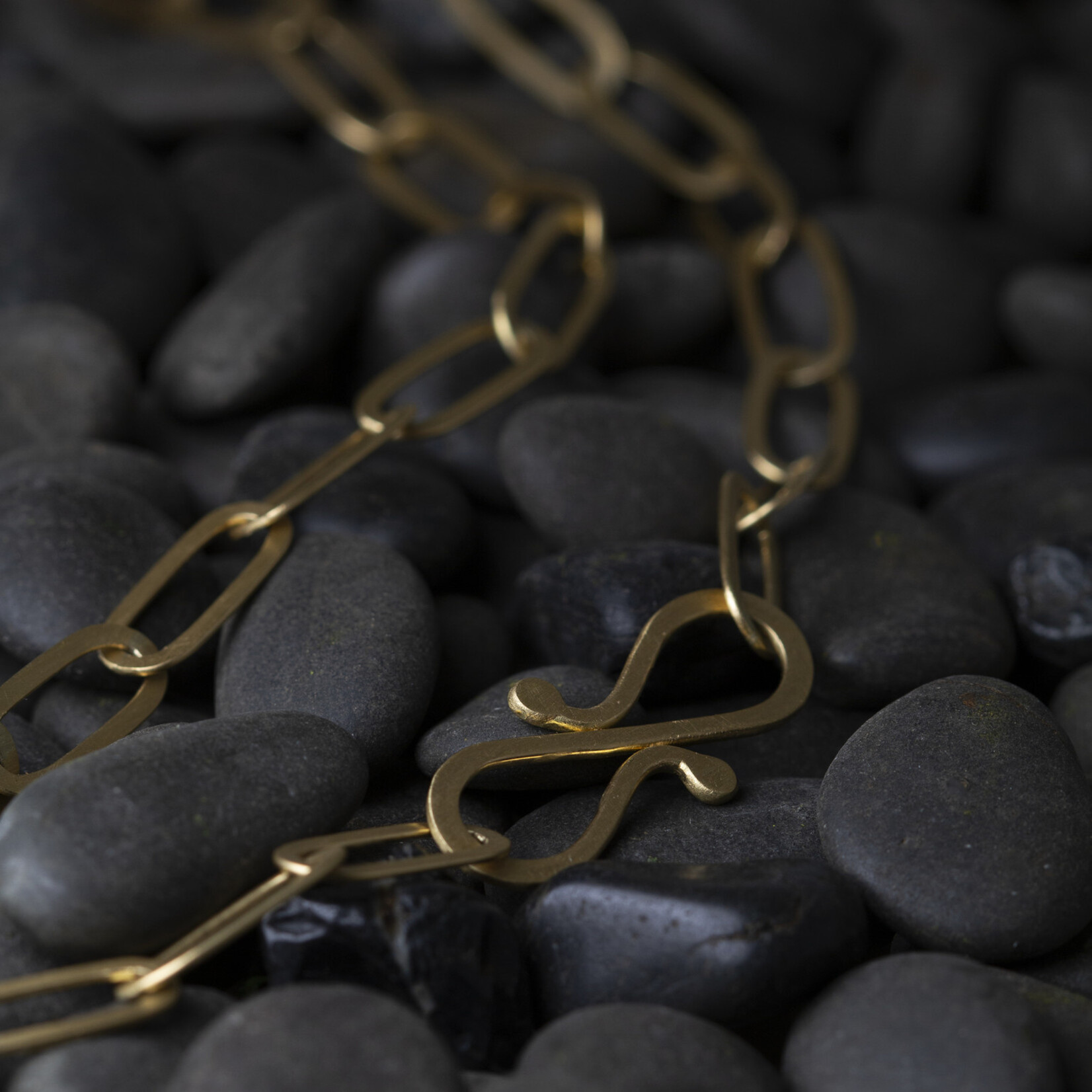 Baxter Moerman Niki Flat Link Necklace 20” 18K Yellow