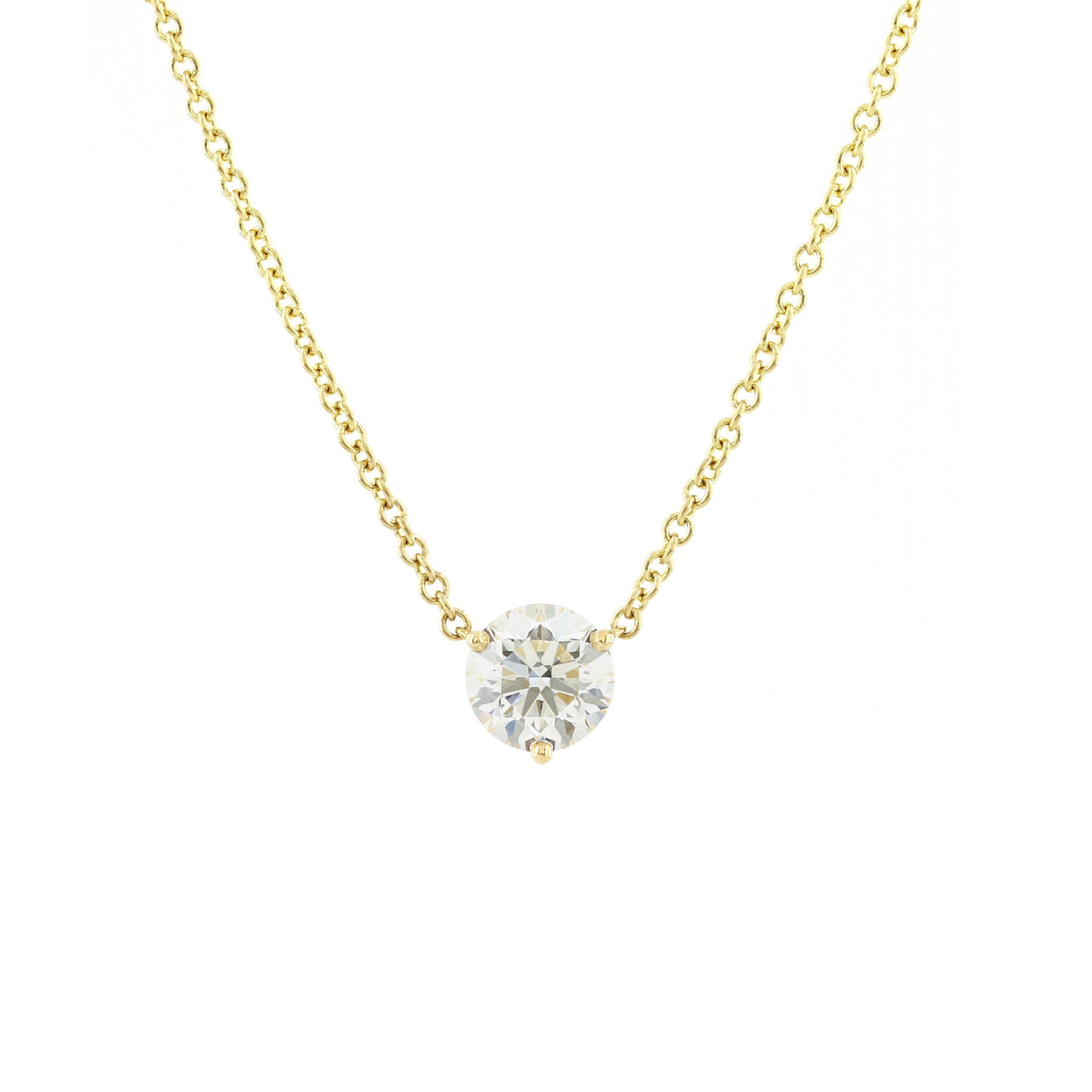 Baxter Moerman Diamond Solitaire Necklace with 1.00 carat in 18K Yellow Gol