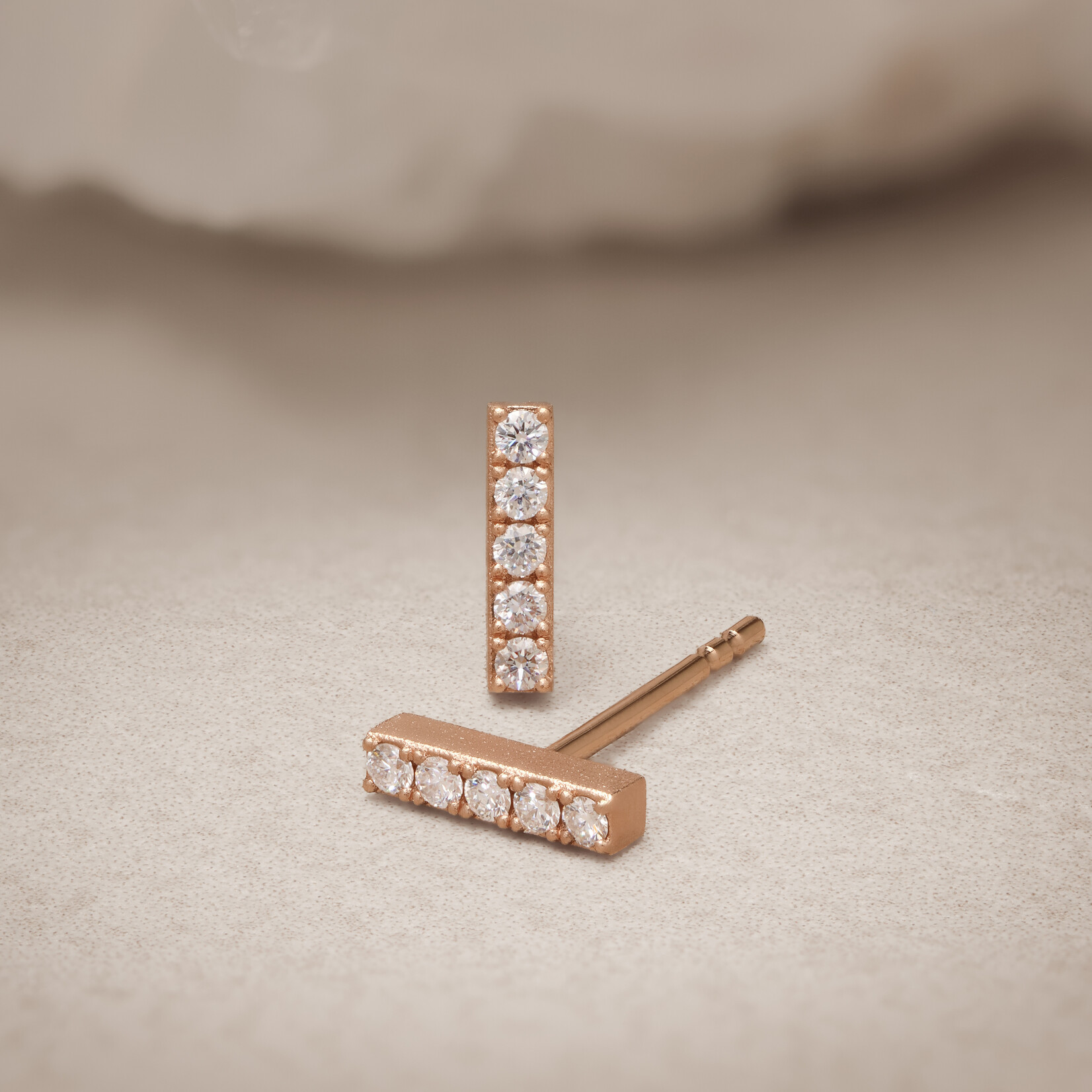 Baxter Moerman Mini Bar Diamond Earrings