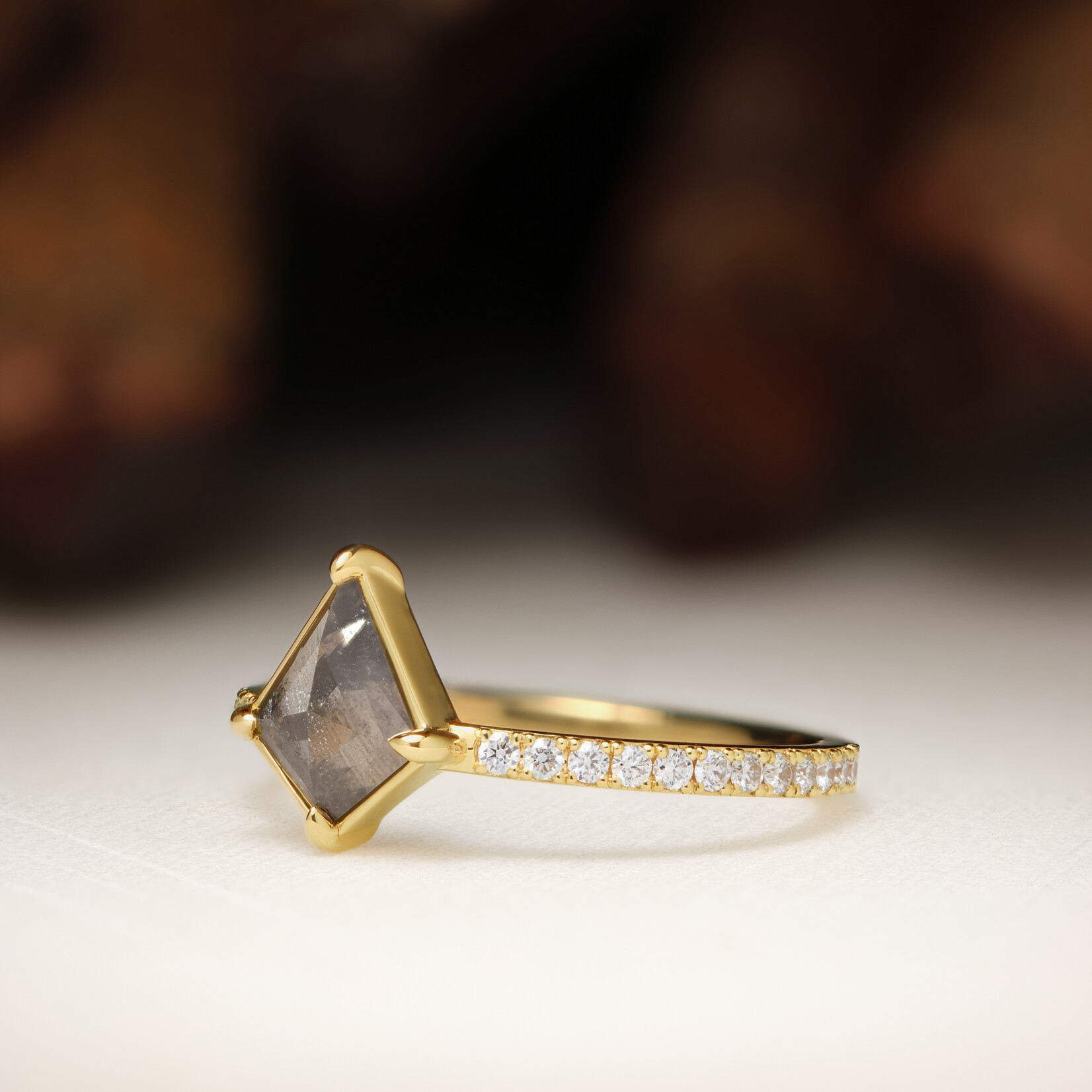 Baxter Moerman Bella Ring with Grey Kite Diamond