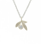 Baxter Moerman Botanica Single Stone Necklace  in White Gold