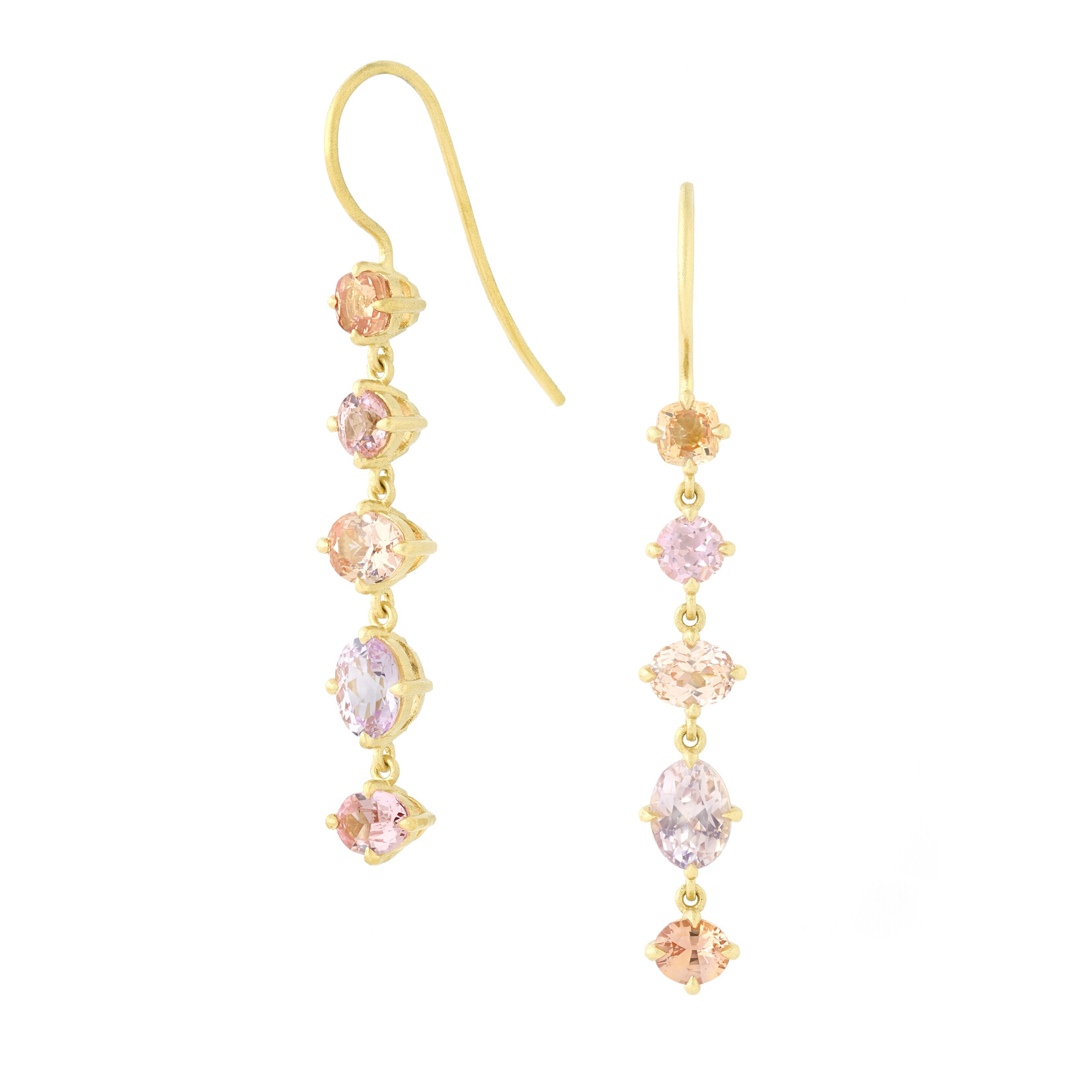 Baxter Moerman Chroma Drop Earrings with Peach Sapphires