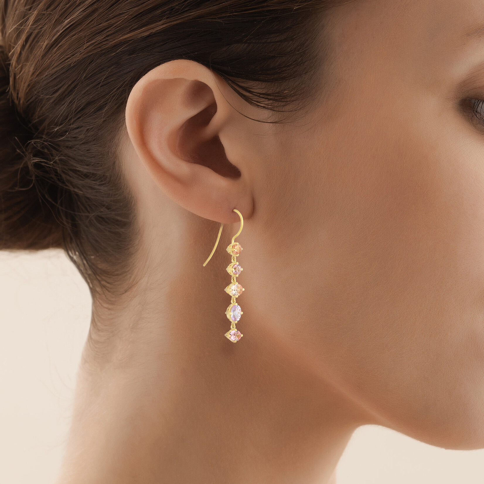 Baxter Moerman Chroma Drop Earrings with Peach Sapphires