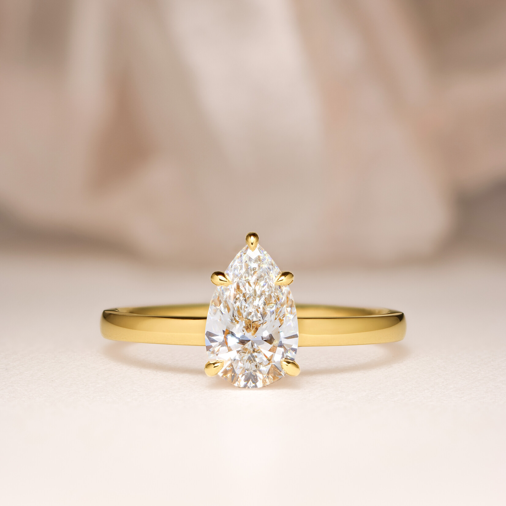 Baxter Moerman Gwen Ring with Pear Diamond